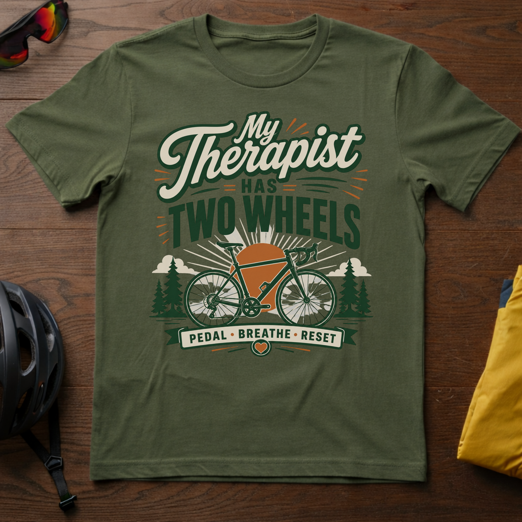 "My Therapist Has Two Wheels" Cyclist Tee - Chainline Collective
