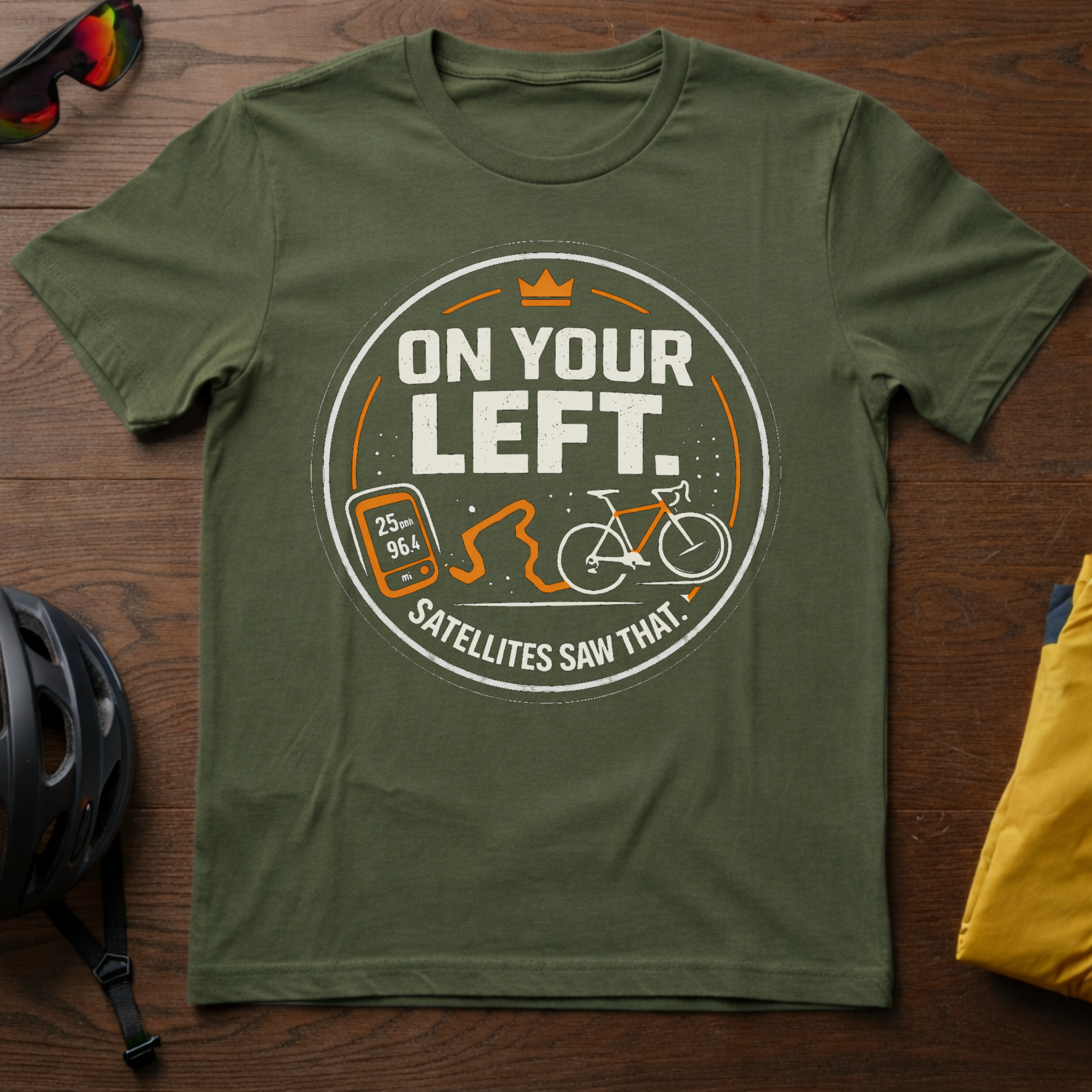 "On Your Left -- Satellites Saw That" Tee - Chainline Collective