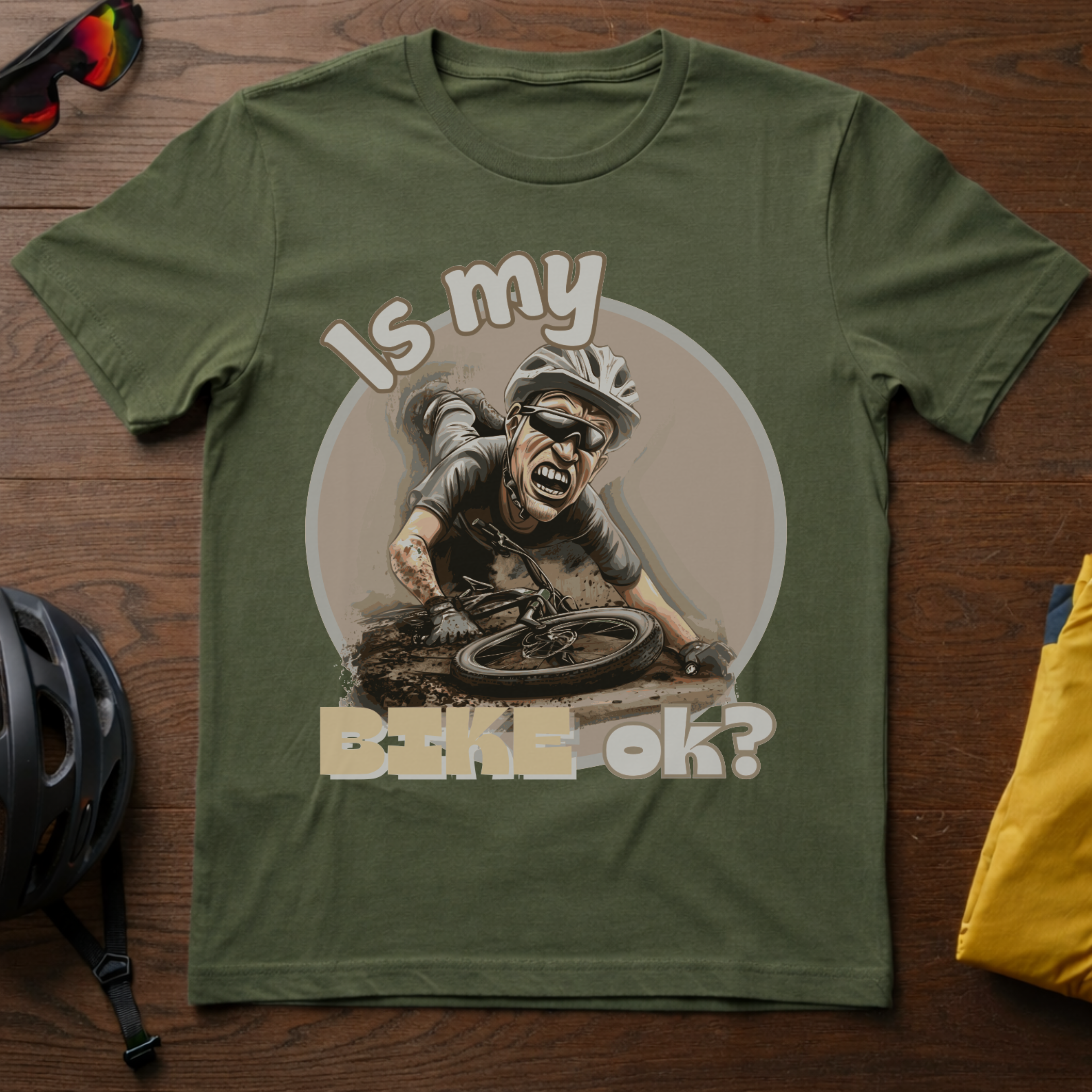 "Is My Bike OK?" Mountain Biker T-Shirt - Chainline Collective