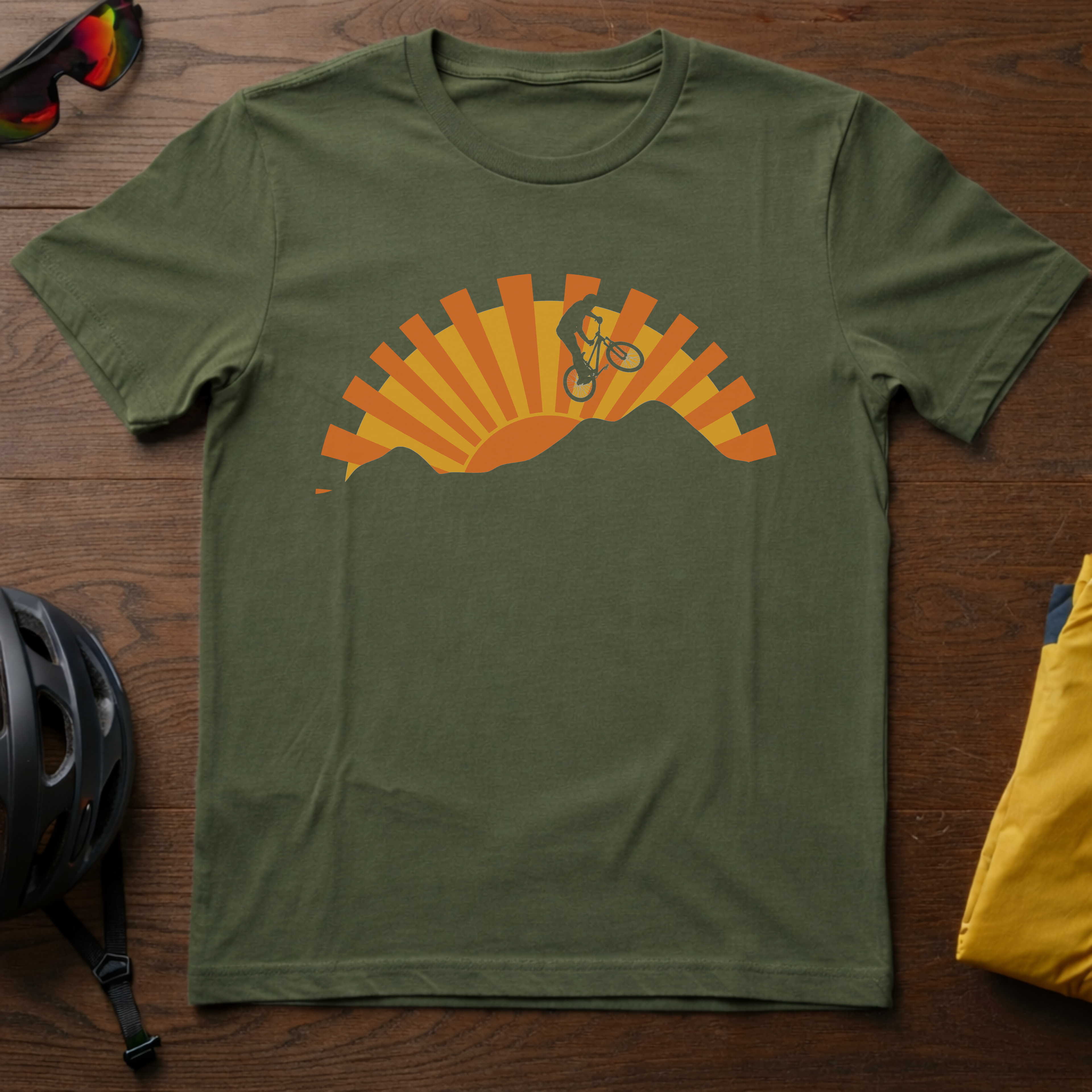 Mountain Bike Jumping, Sunset Silhouette - Chainline Collective