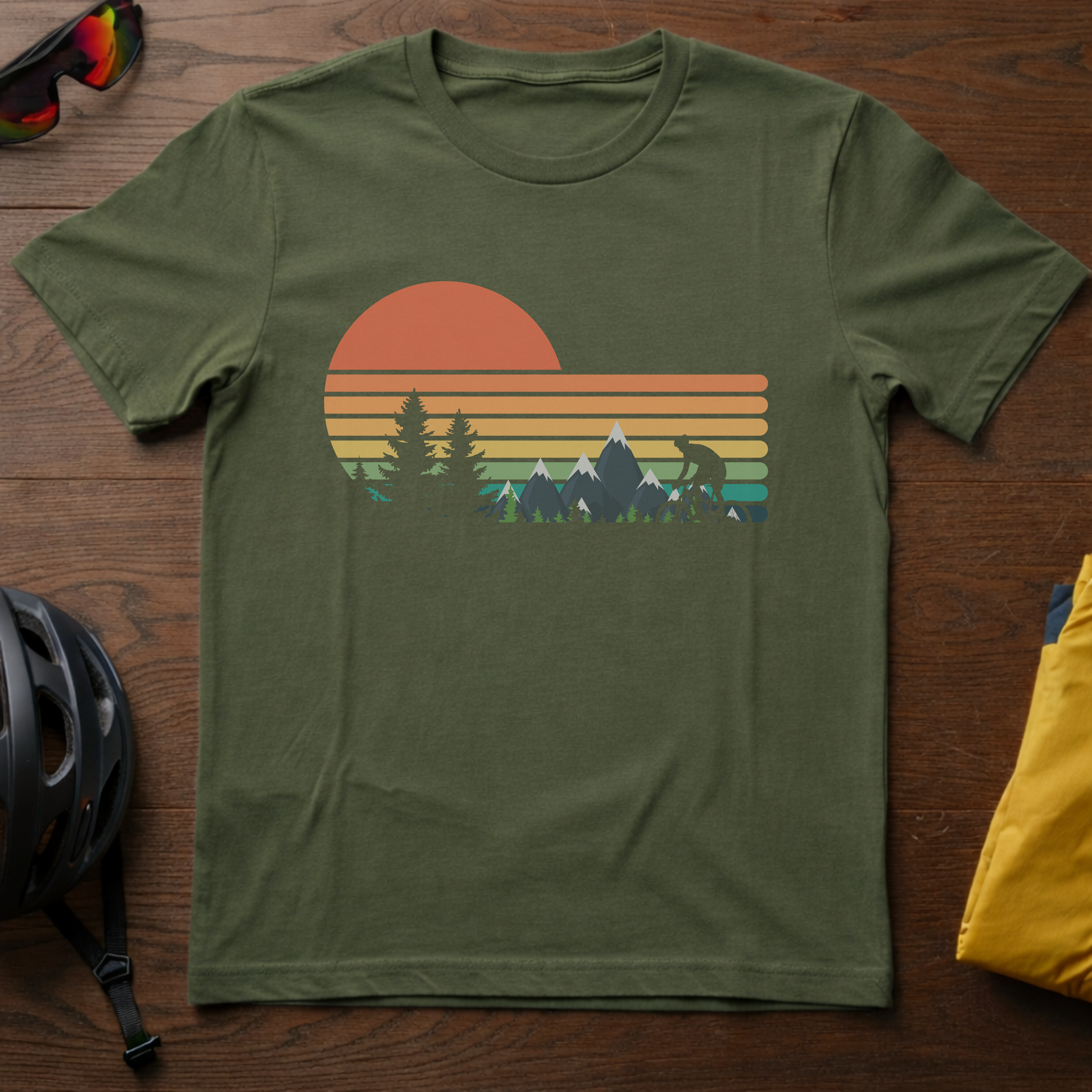 Sunset Mountain Biking Silhouette - Chainline Collective