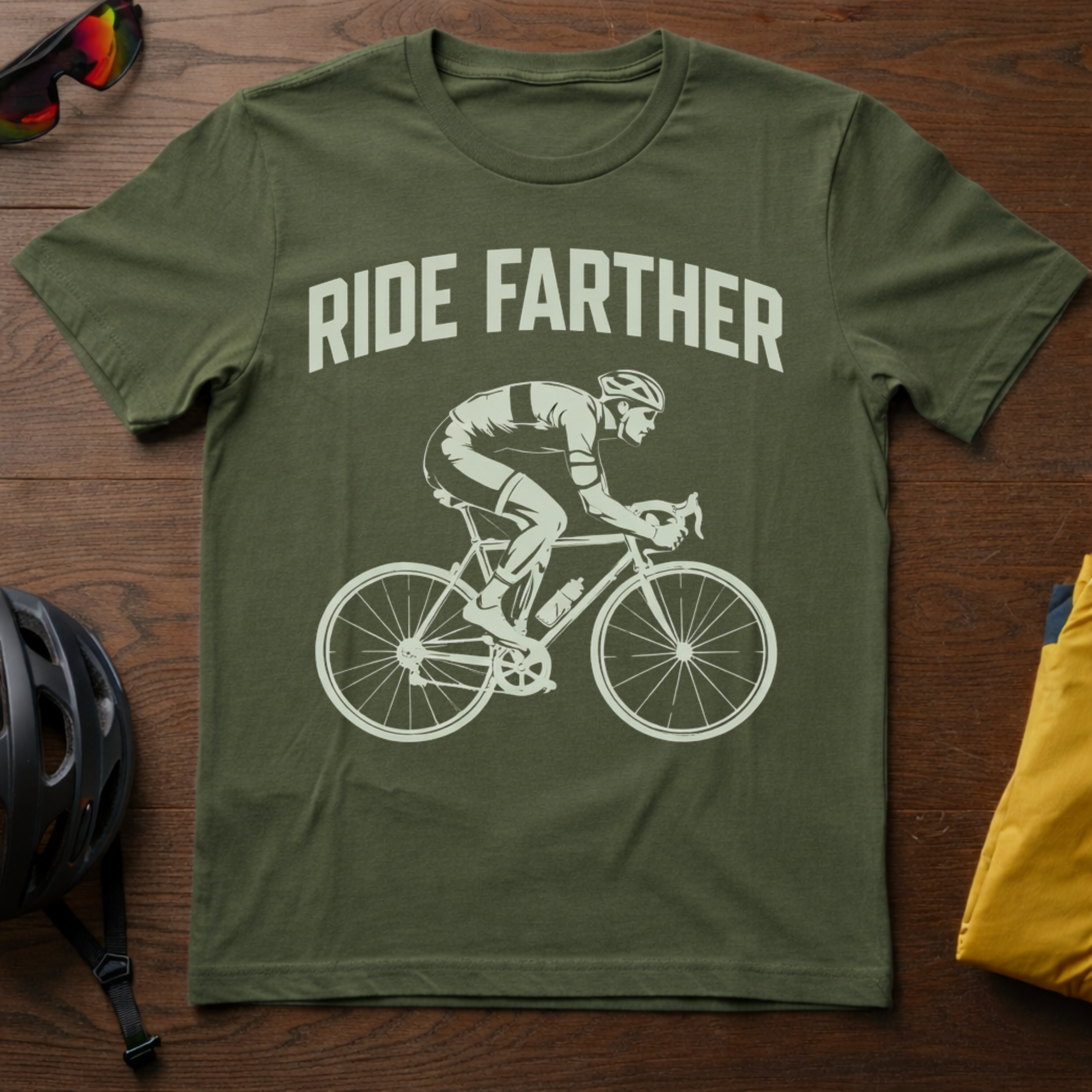 "Ride Farther" Road Cyclist Tee - Chainline Collective