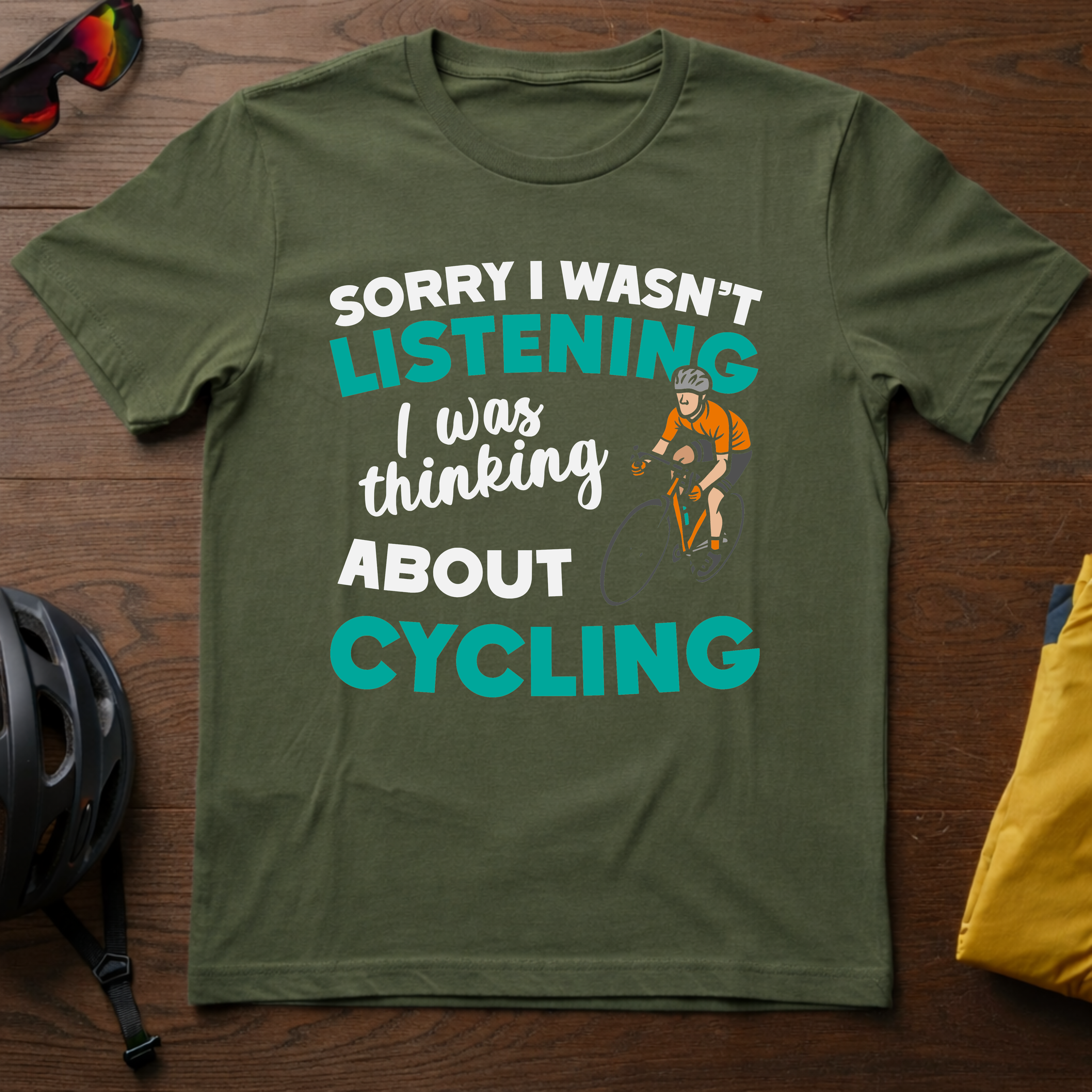 Sorry I Wasn't Listening I Was Thinking About Cycling Tee - Chainline Collective
