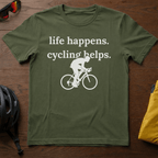 Life Happens. Cycling Helps Tee - Chainline Collective