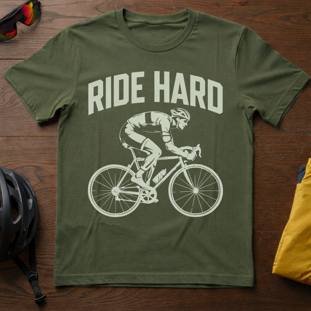 "Ride Hard" Road Cyclist Tee - Chainline Collective