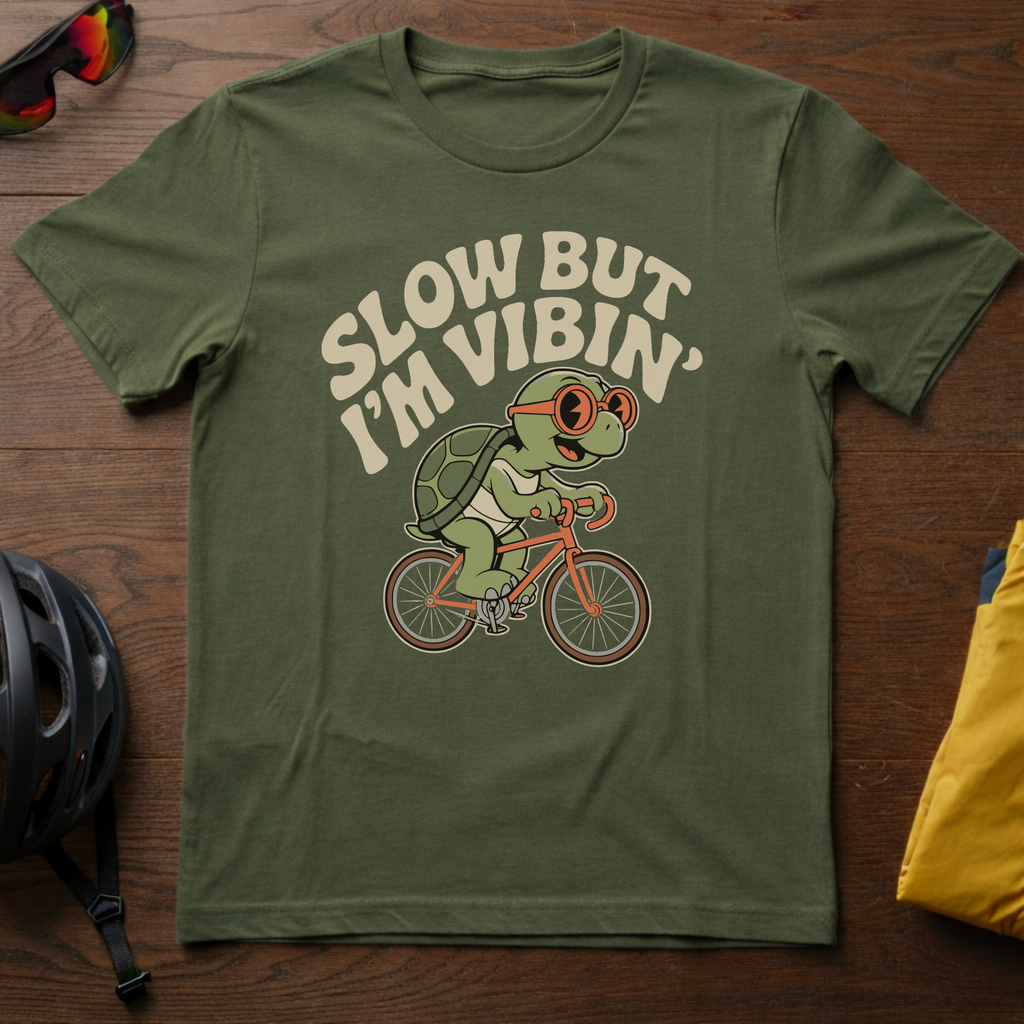 "Slow But I’m Vibin'" Turtle Tee - Chainline Collective