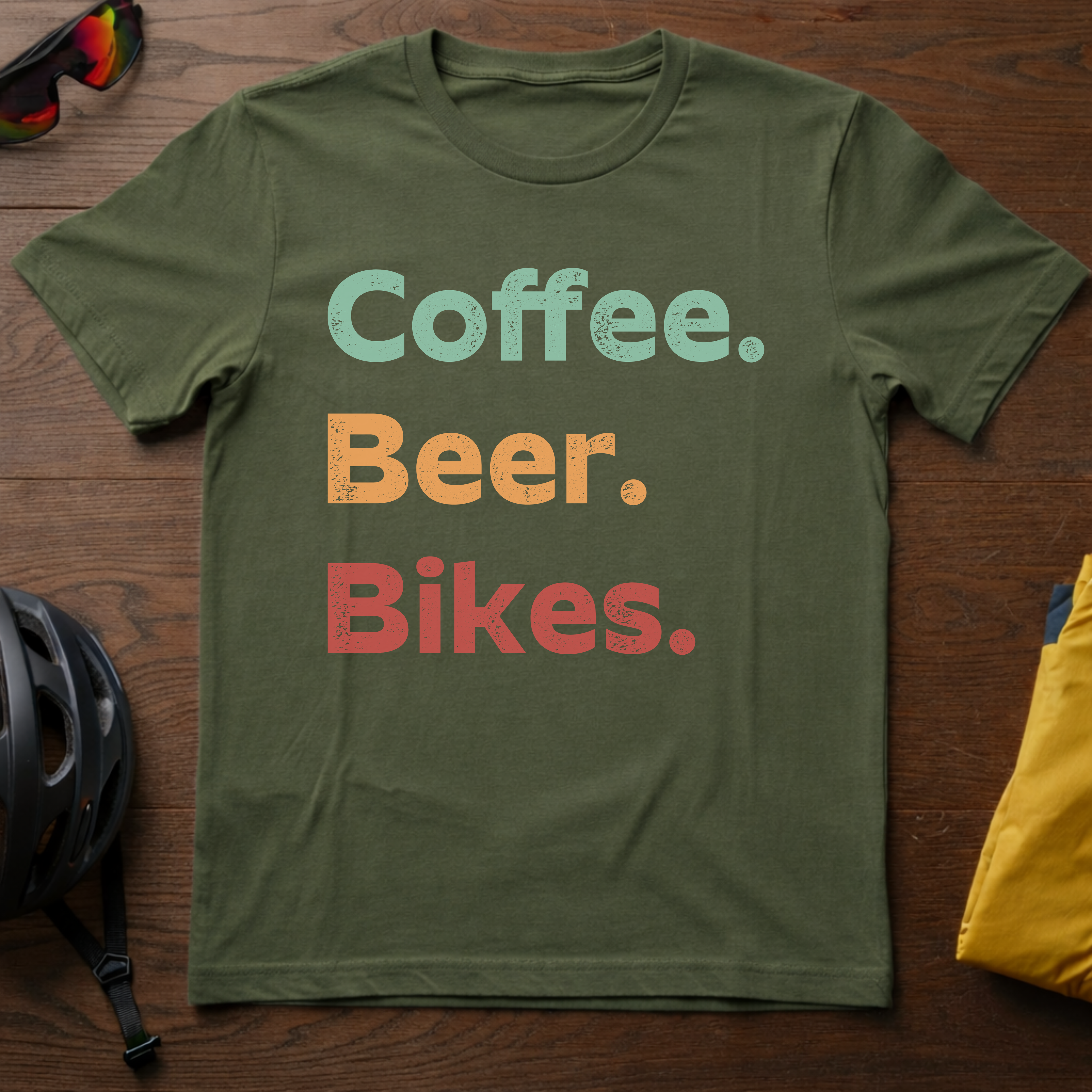 "Coffee. Beer. Bikes" T-Shirt - Chainline Collective