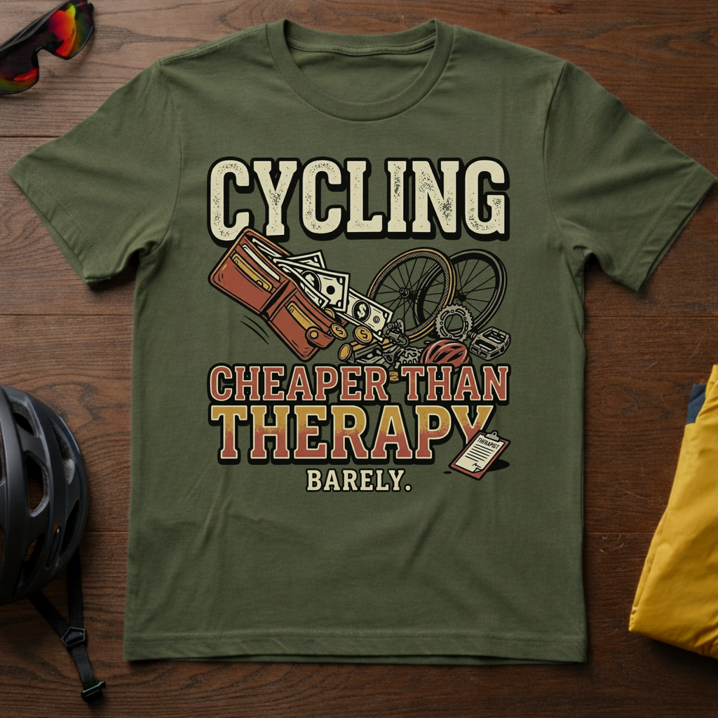 "Cycling: Cheaper Than Therapy (Barely)" Tee - Chainline Collective