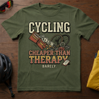 "Cycling: Cheaper Than Therapy (Barely)" Tee - Chainline Collective