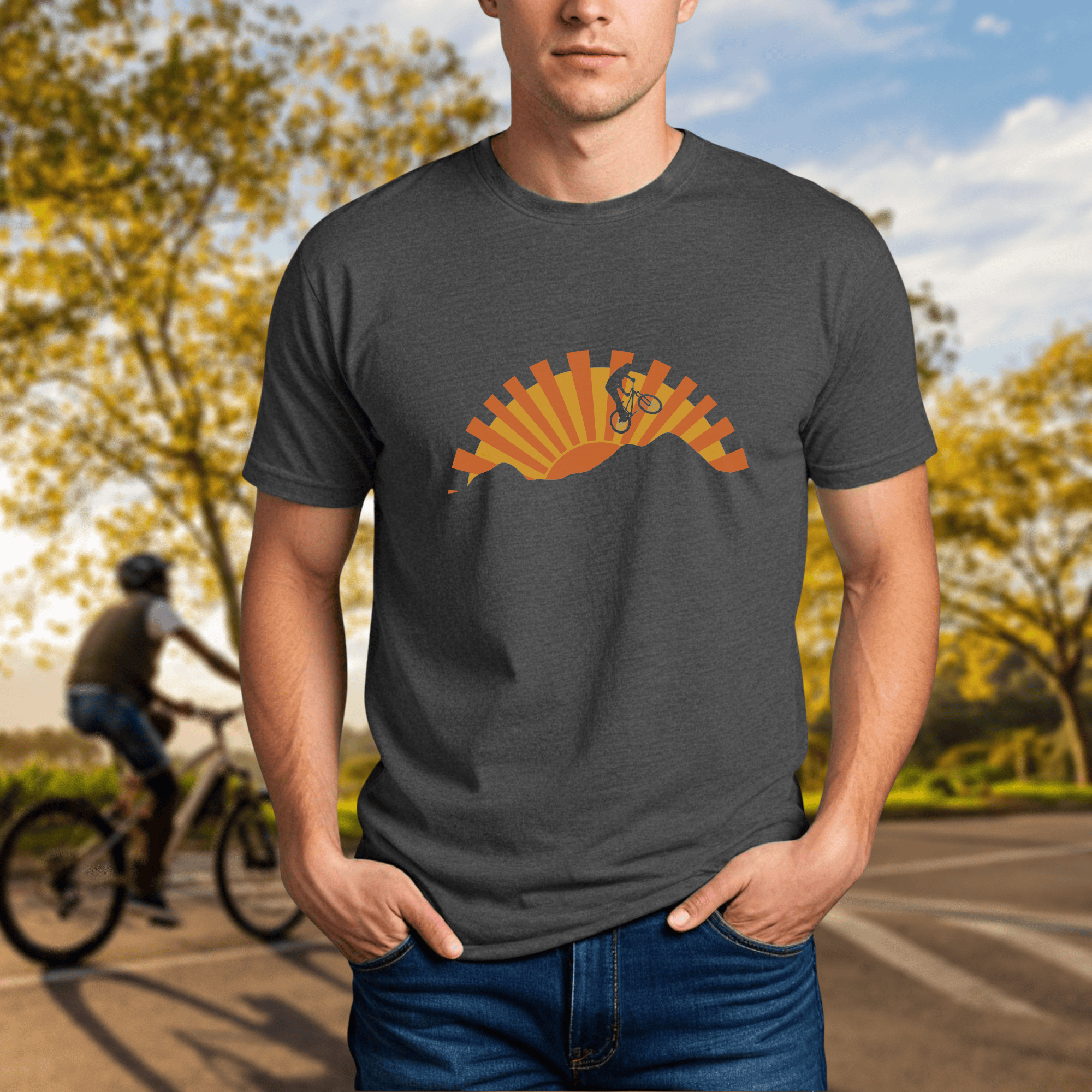Mountain Bike Jumping, Sunset Silhouette - Chainline Collective