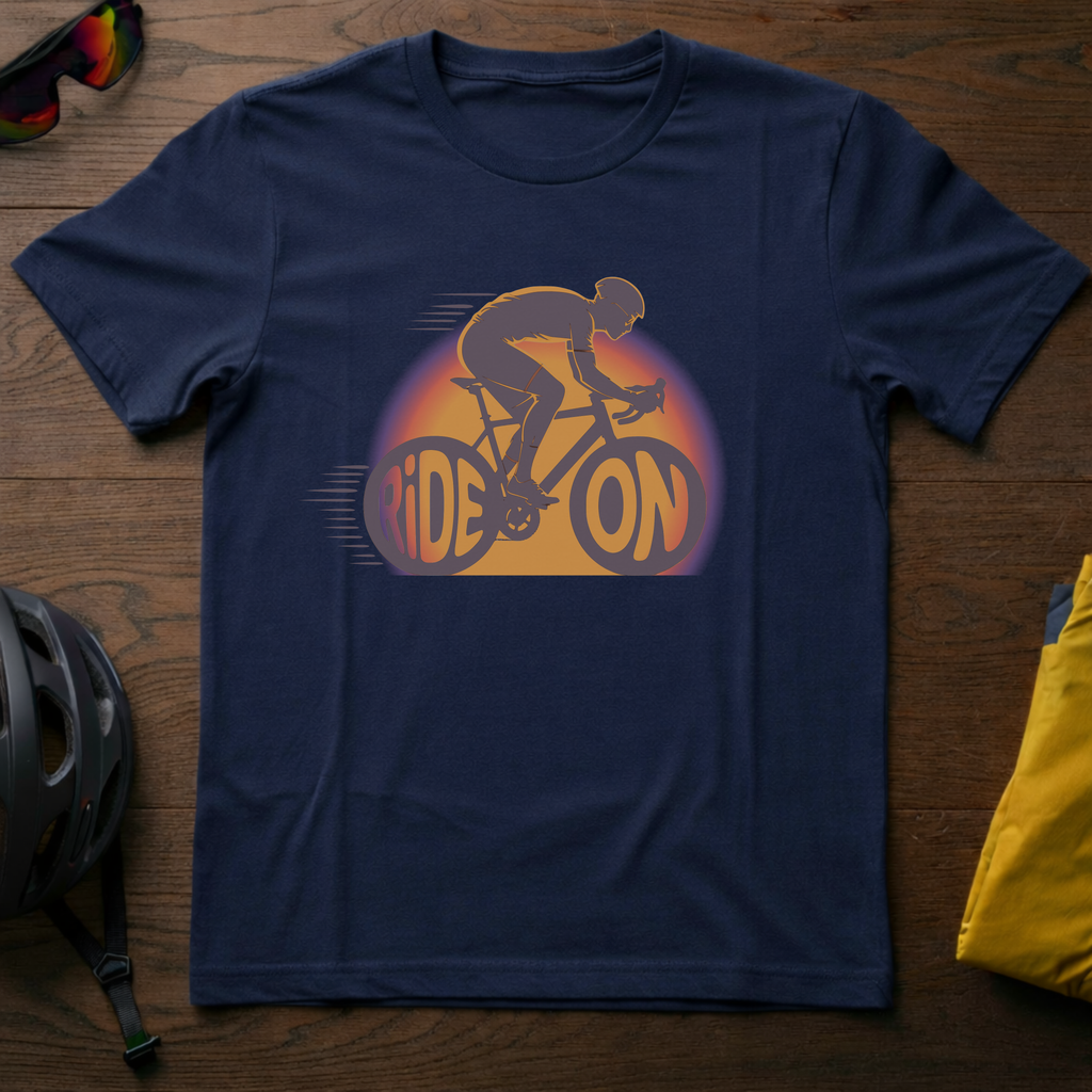 "Ride On" Cyclist Sunset Silhouette - Chainline Collective