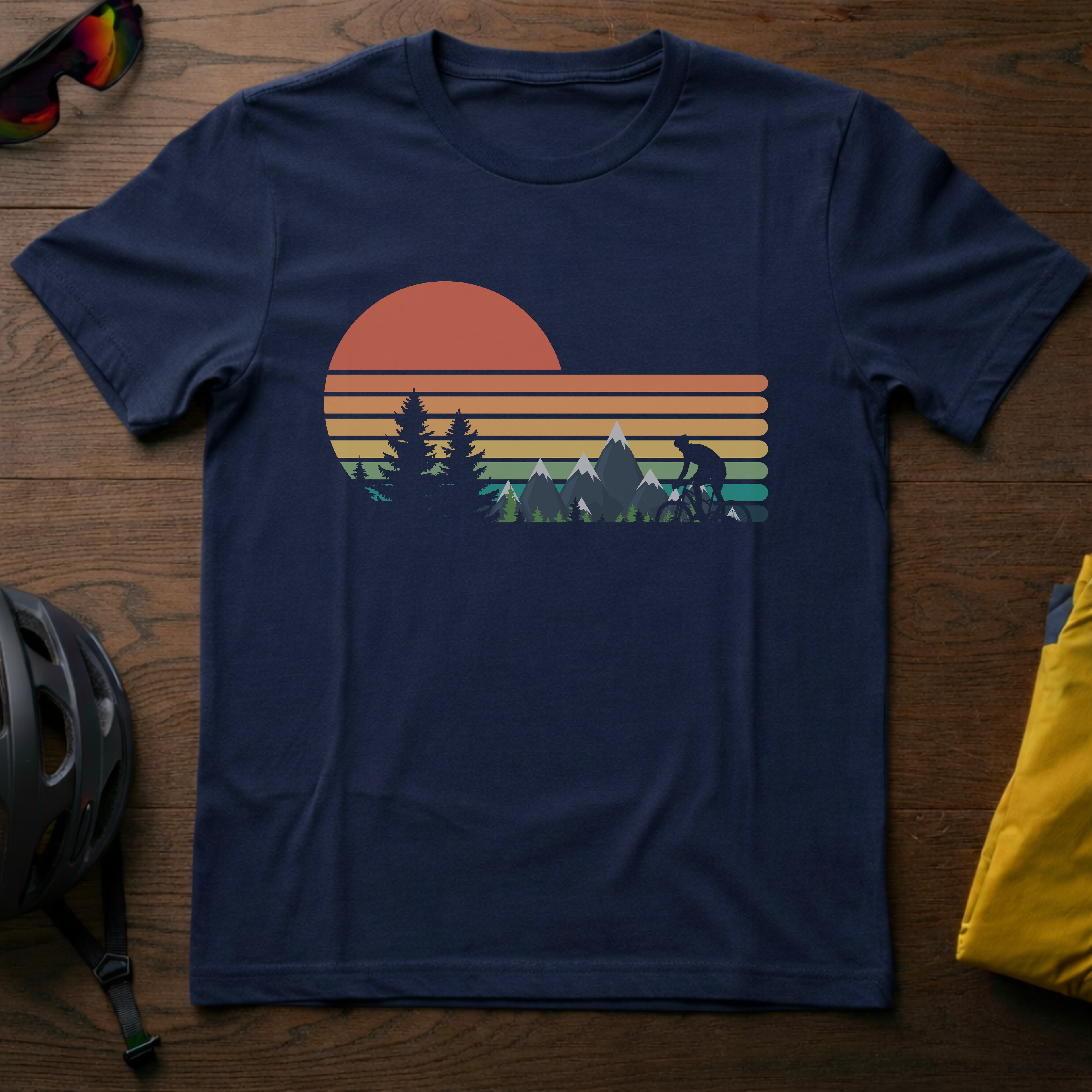 Sunset Mountain Biking Silhouette - Chainline Collective