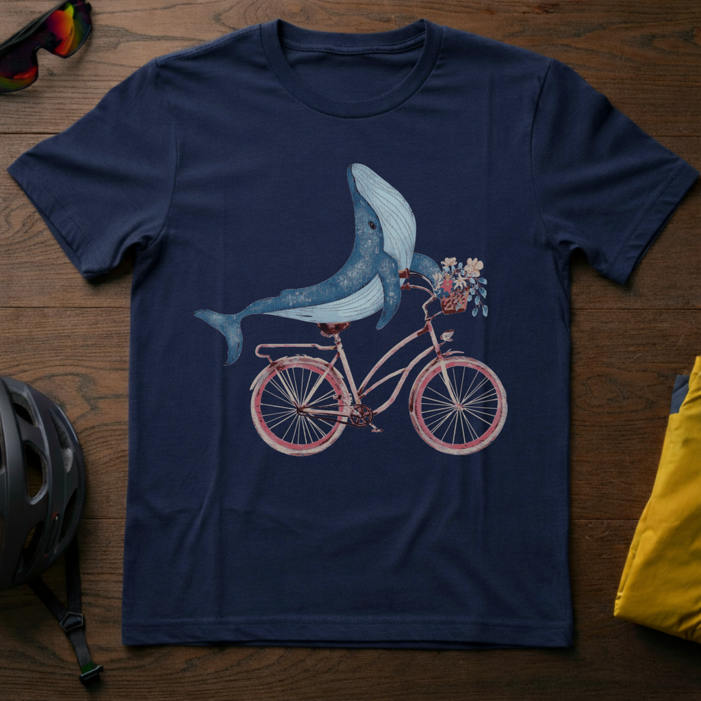 Whale Riding a Bike Tee - Chainline Collective