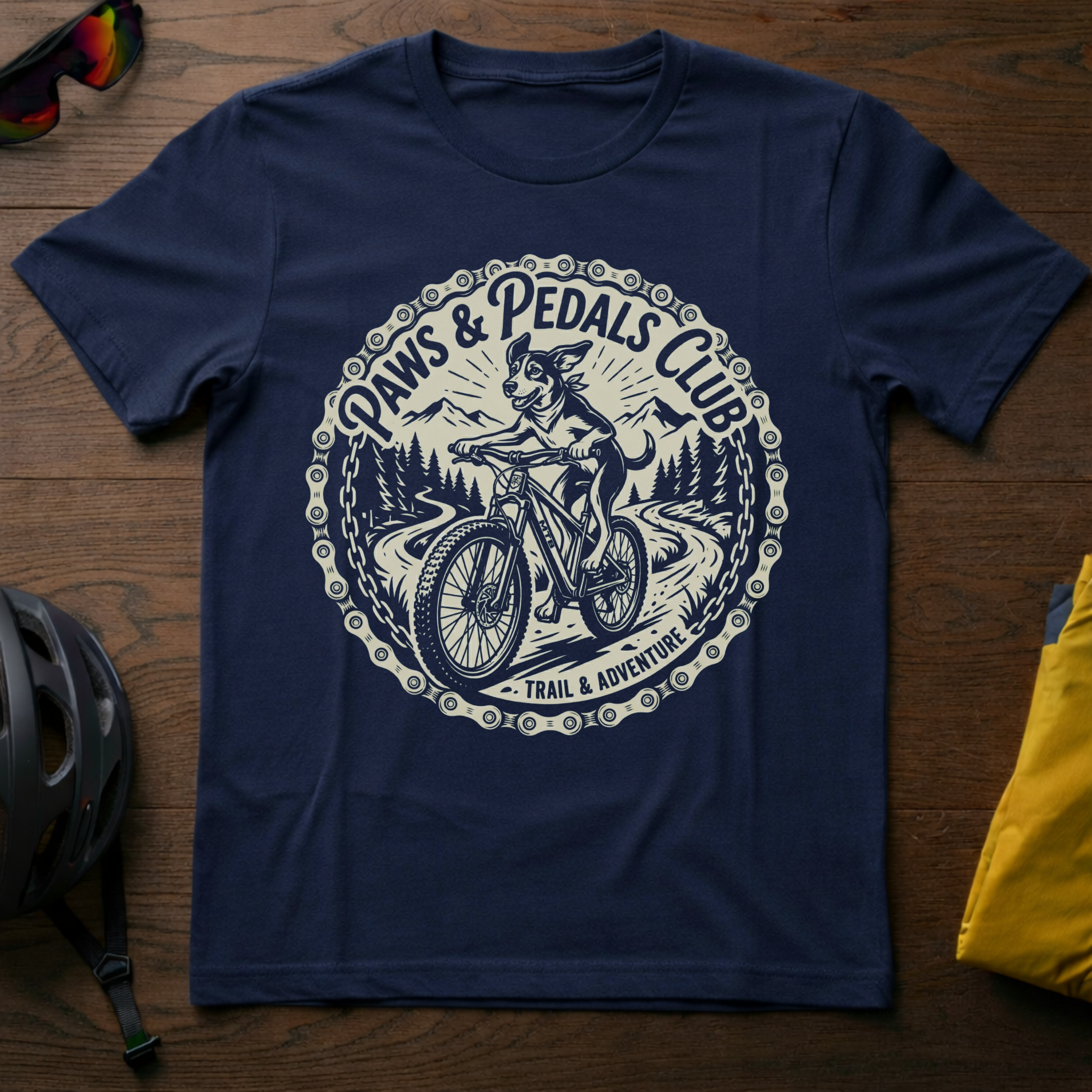 "Paws & Pedals Club" MTB Dog Tee - Chainline Collective