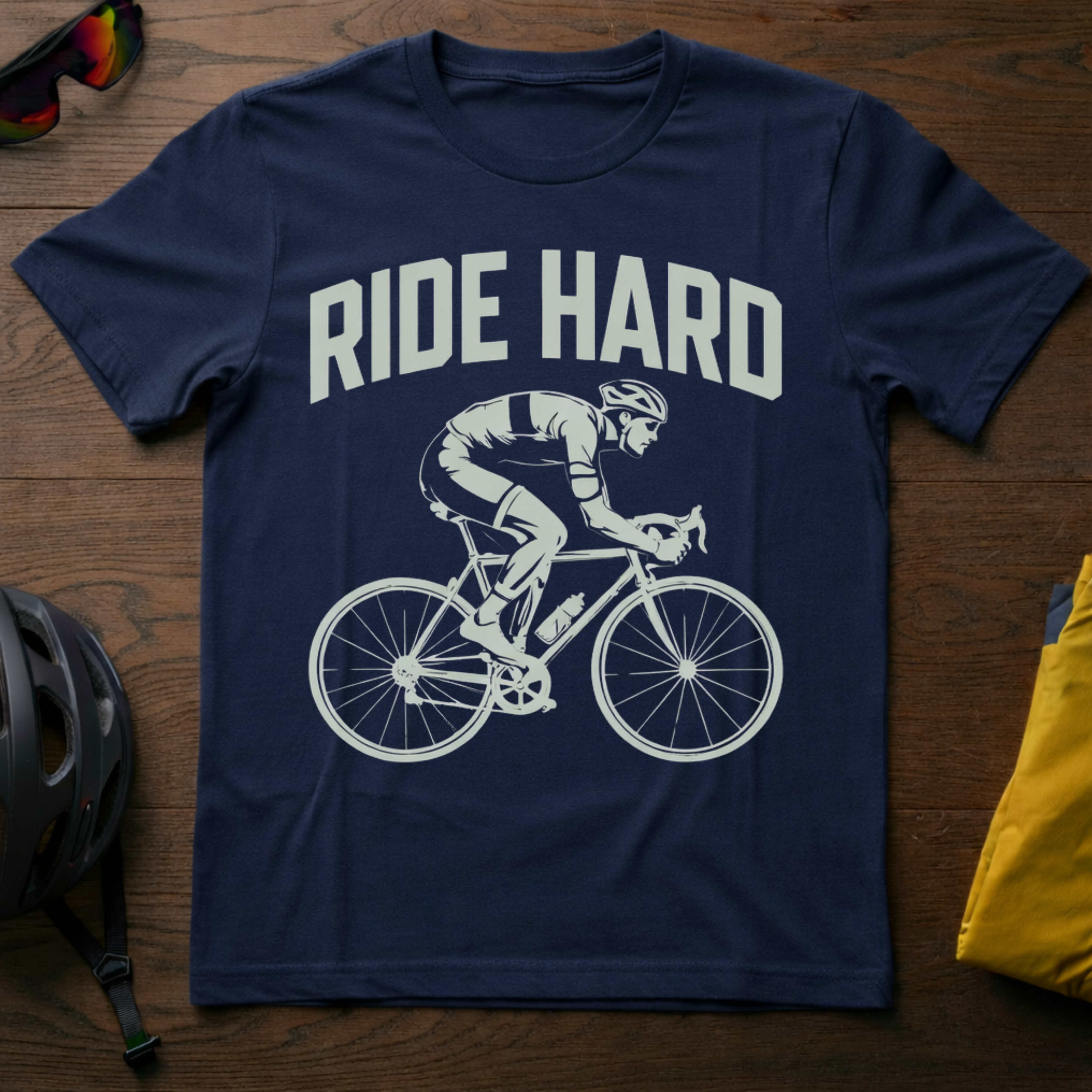 "Ride Hard" Road Cyclist Tee - Chainline Collective