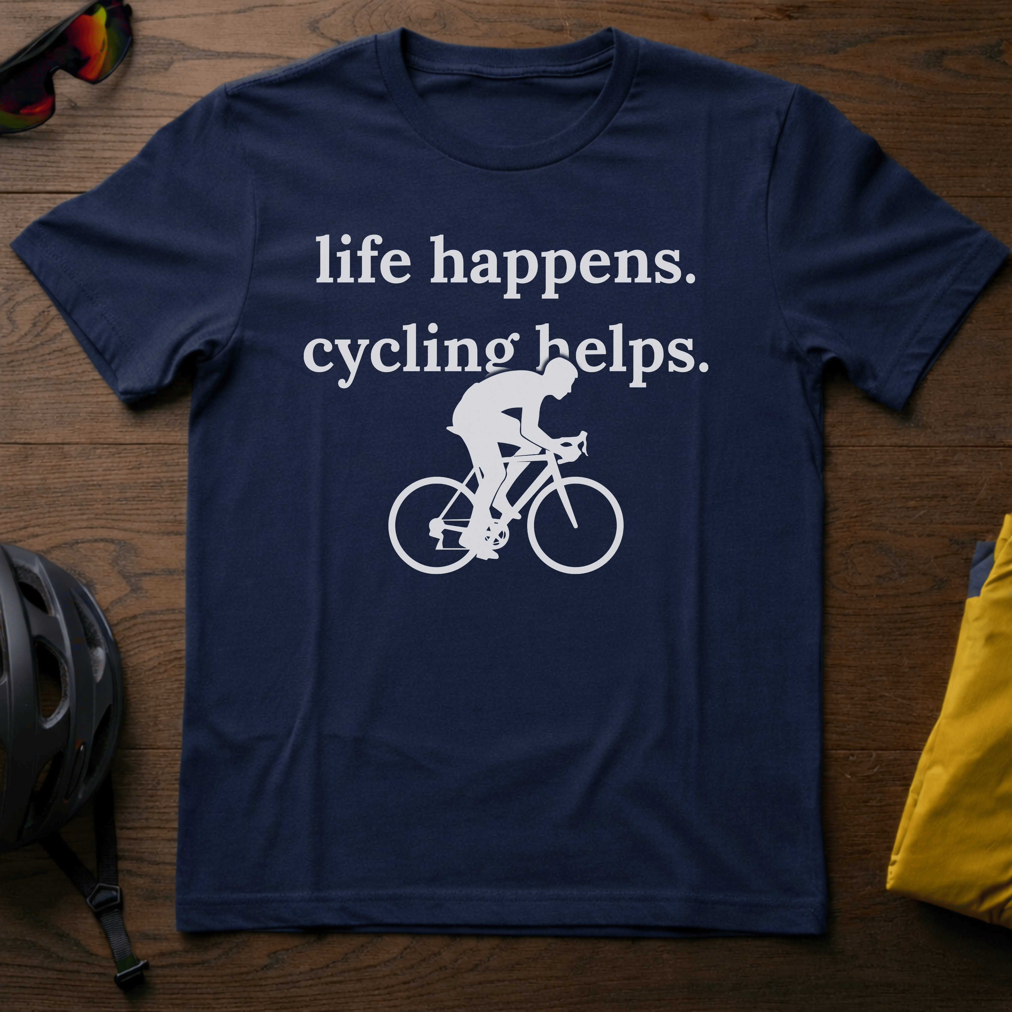 Life Happens. Cycling Helps Tee - Chainline Collective