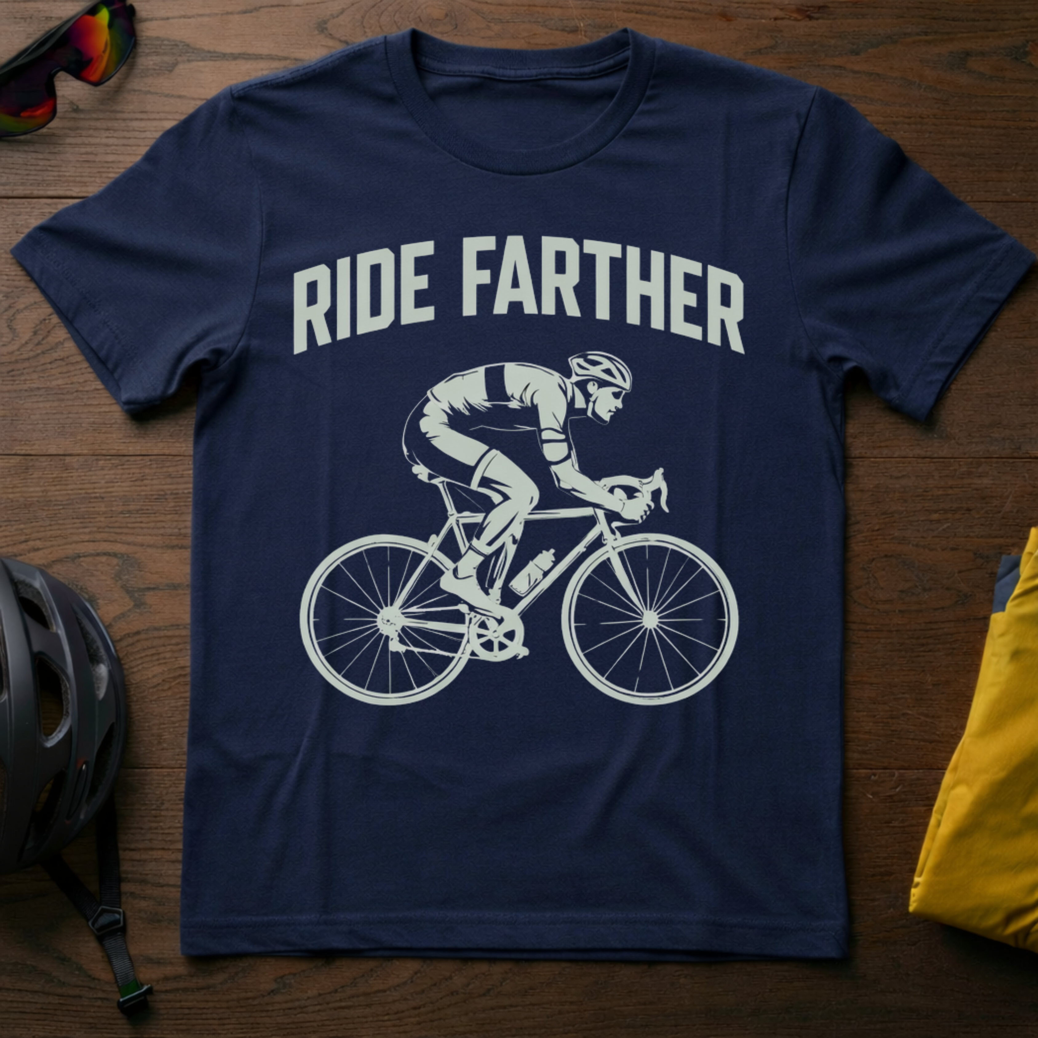 "Ride Farther" Road Cyclist Tee - Chainline Collective