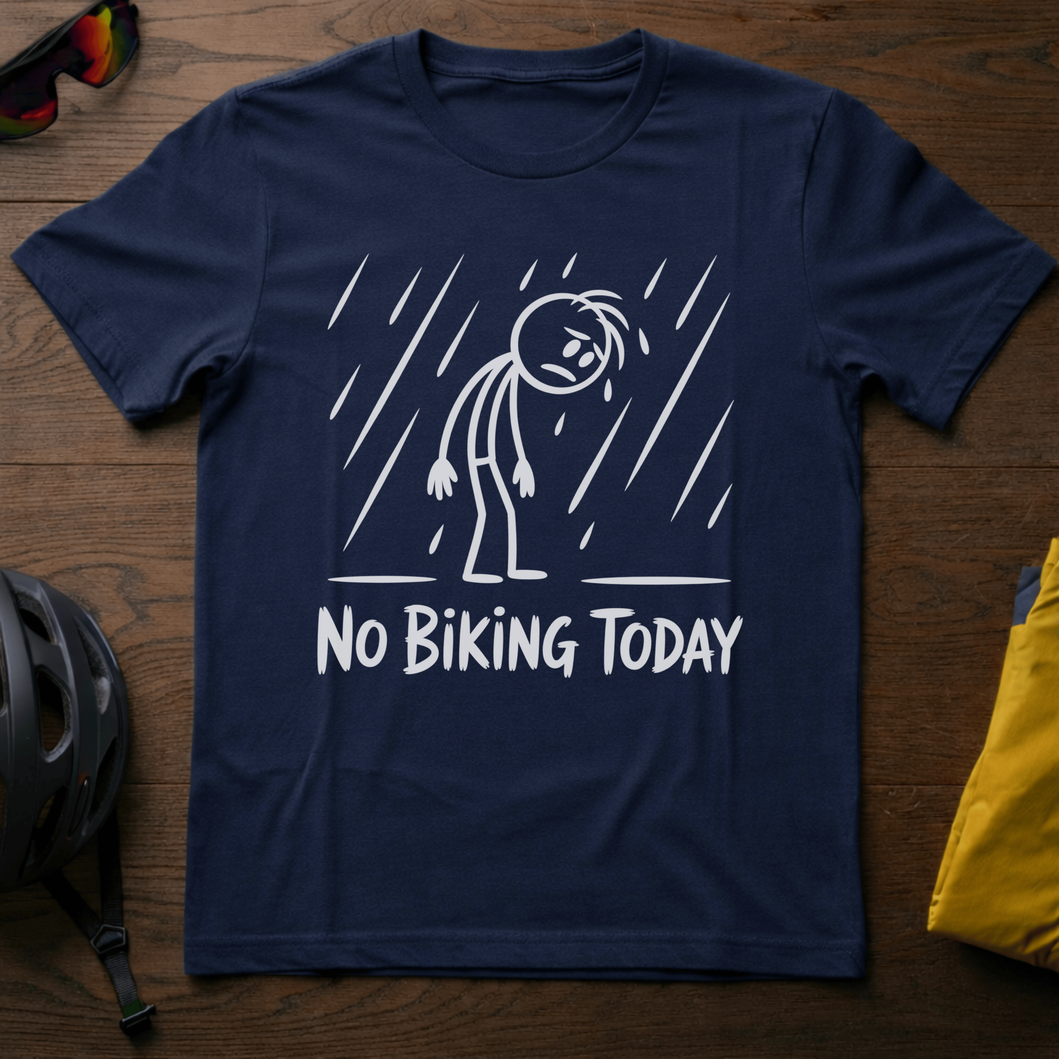 Rainy Day, "No Biking Today" Tee - Chainline Collective