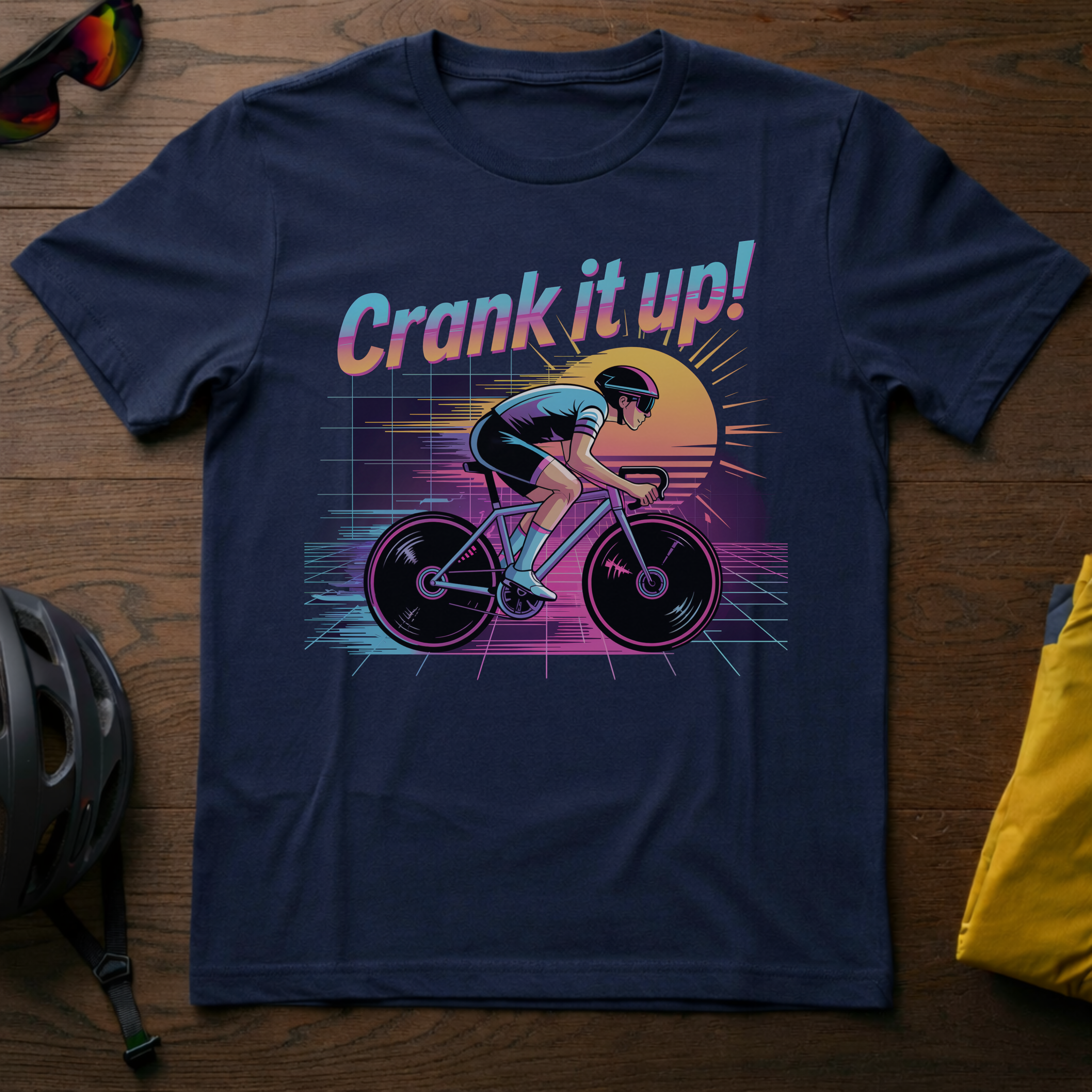 "Crank It Up" Retro Synthwave Tee - Chainline Collective