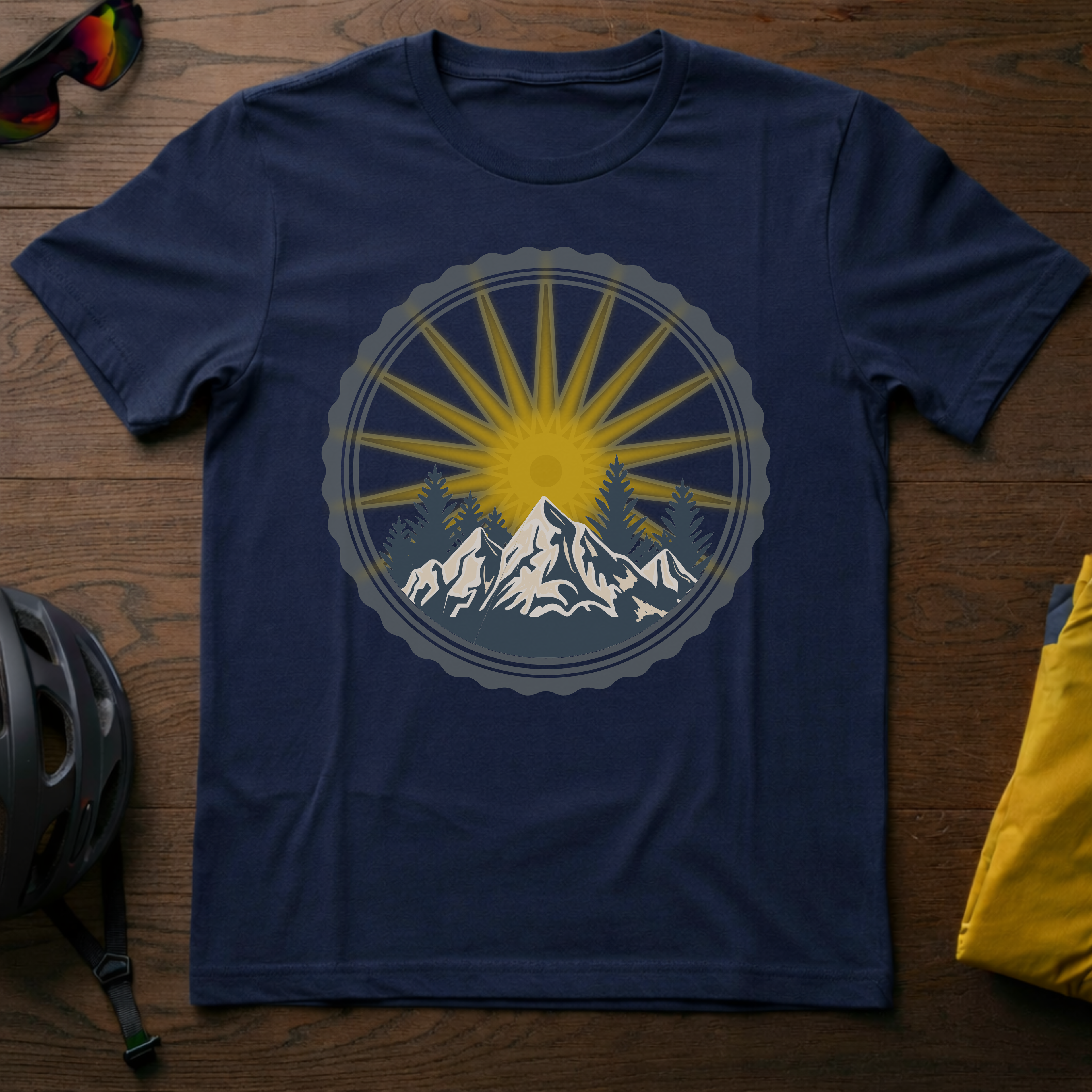 Bike Wheel Mountain Sunrise - Chainline Collective