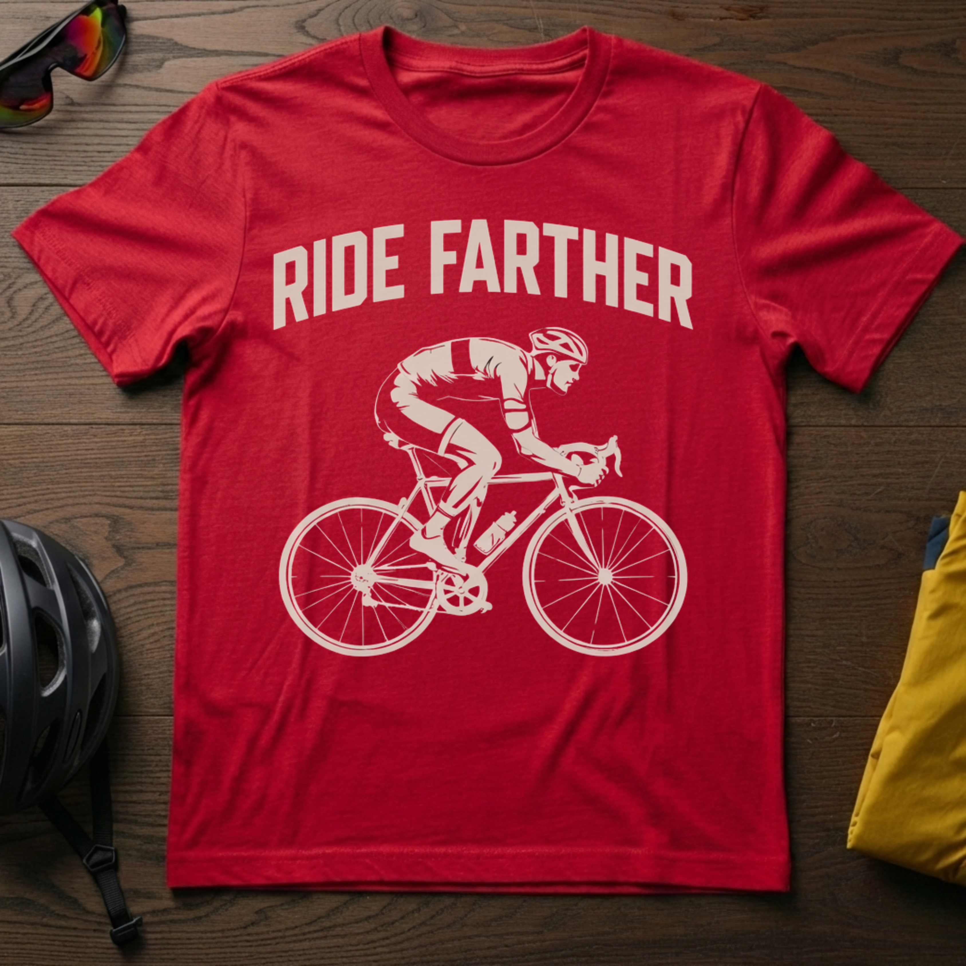 "Ride Farther" Road Cyclist Tee - Chainline Collective