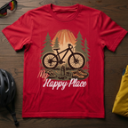 "My Happy Place" Sunlit Forest Mountain Bike Tee - Chainline Collective