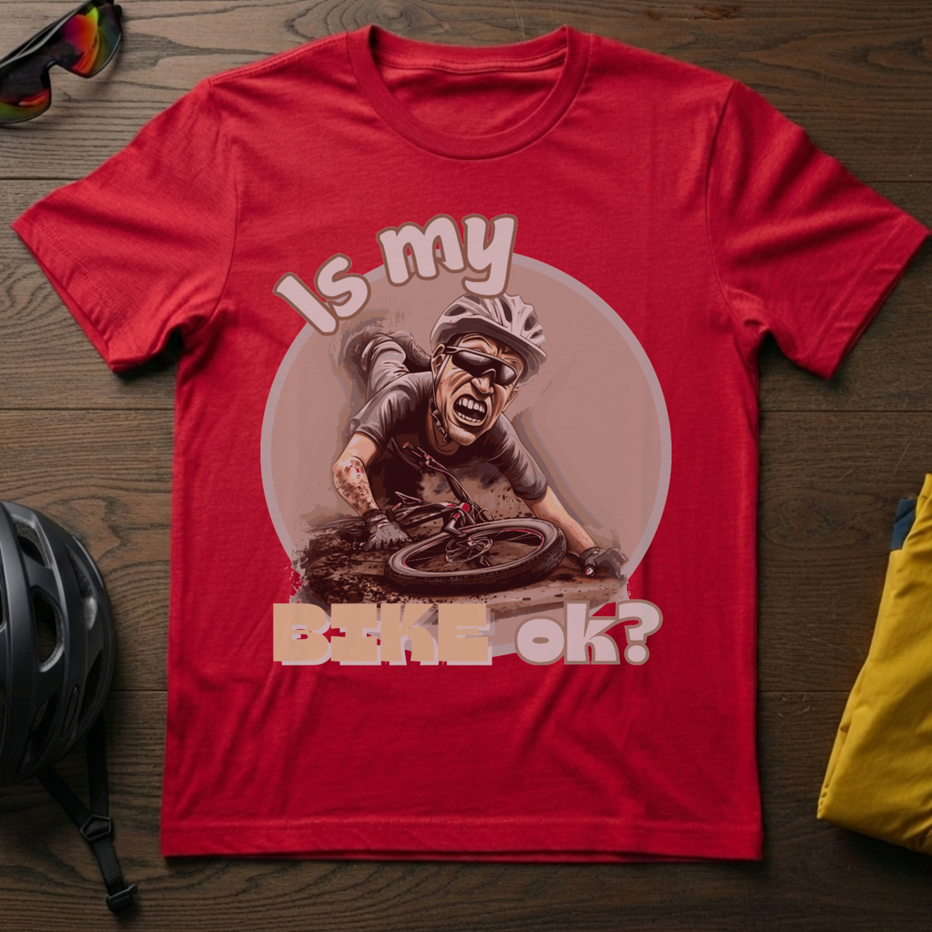 "Is My Bike OK?" Mountain Biker T-Shirt - Chainline Collective
