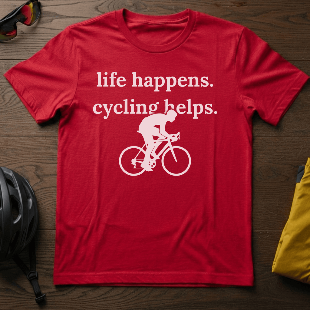 Life Happens. Cycling Helps Tee - Chainline Collective