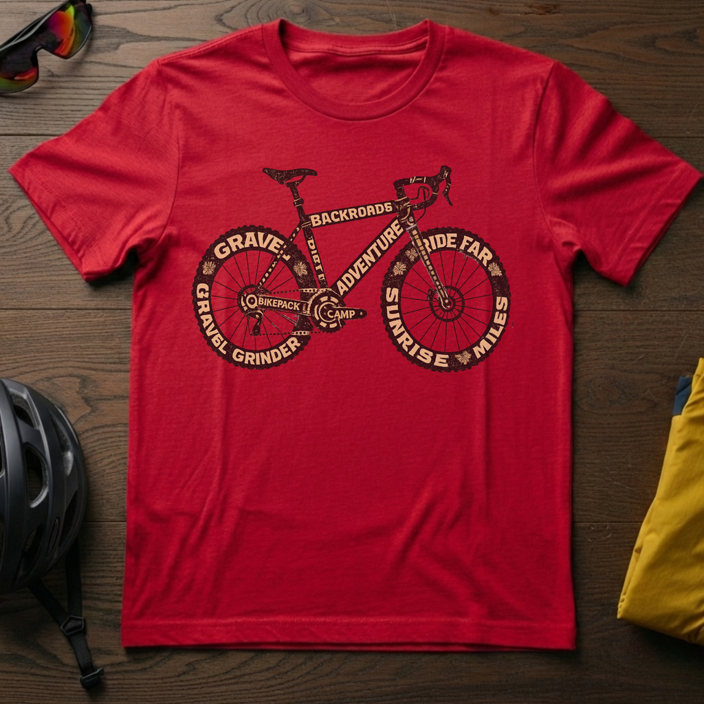 Gravel Bike Word Art Tee - Chainline Collective