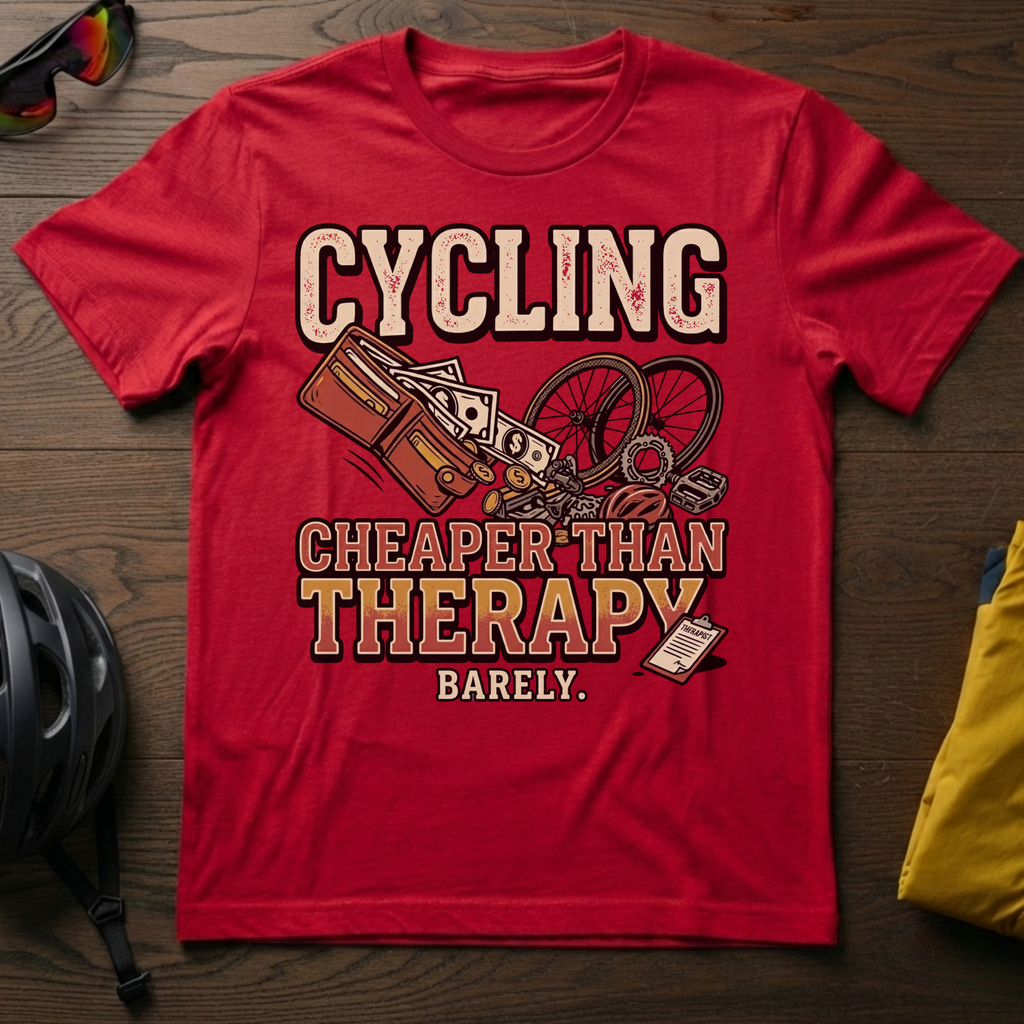 "Cycling: Cheaper Than Therapy (Barely)" Tee - Chainline Collective