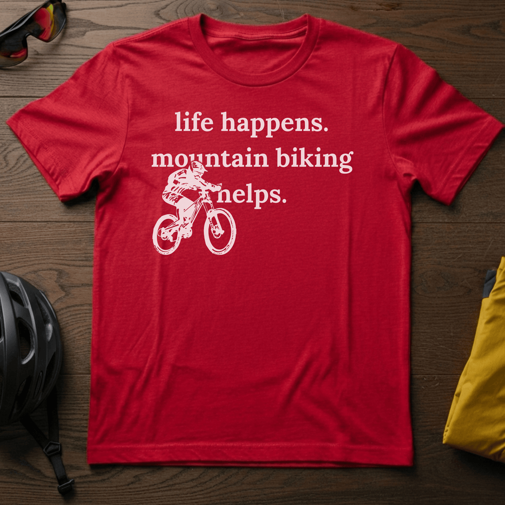 Life Happens. Mountain Biking Helps Tee - Chainline Collective