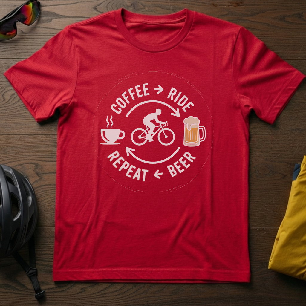 Coffee Ride Beer Repeat Tee - Chainline Collective