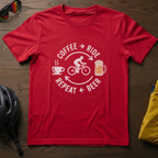 Coffee Ride Beer Repeat Tee - Chainline Collective