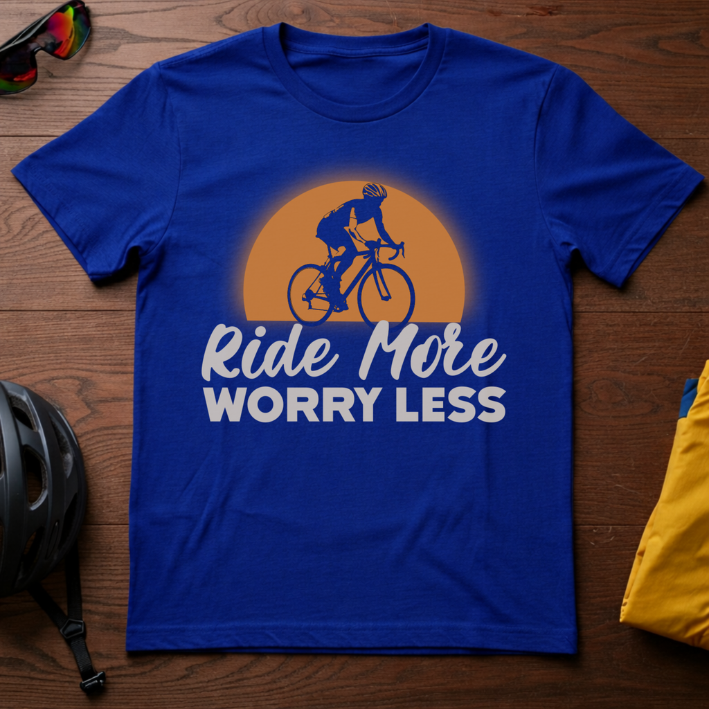 "Ride More, Worry Less" Vintage Sunset Tee - Chainline Collective