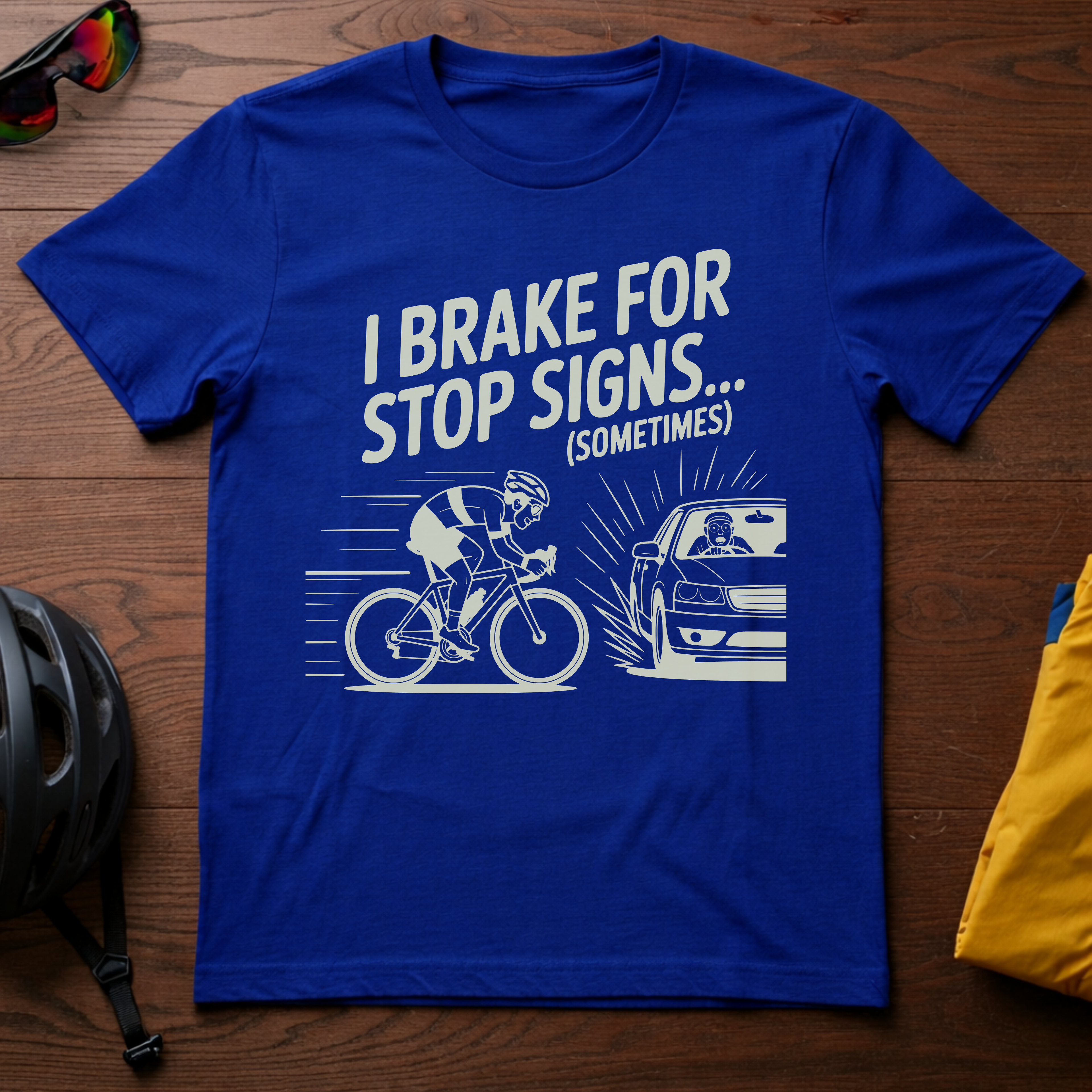 "I Brake for Stop Signs... Sometimes" Tee - Chainline Collective
