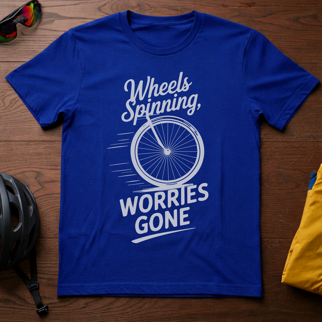 Wheels Spinning, Worries Gone Tee - Chainline Collective