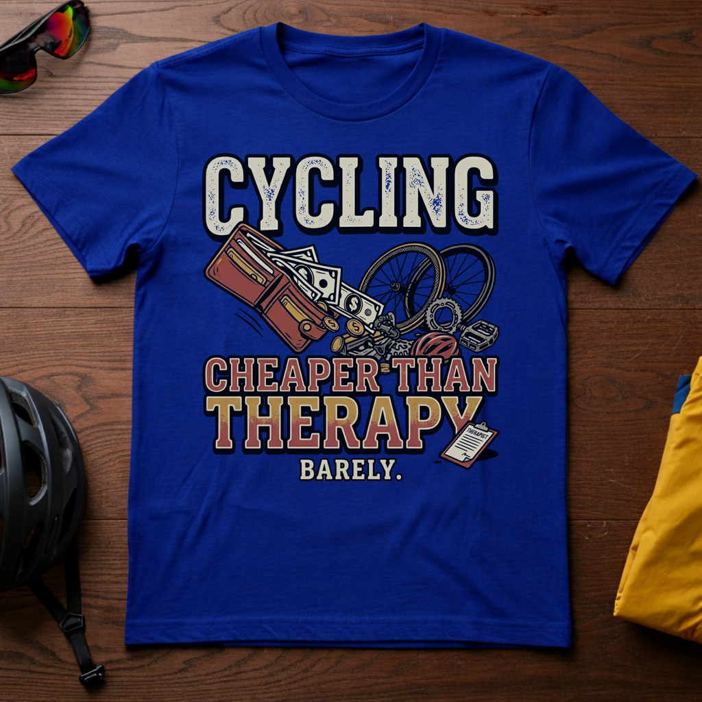 "Cycling: Cheaper Than Therapy (Barely)" Tee - Chainline Collective