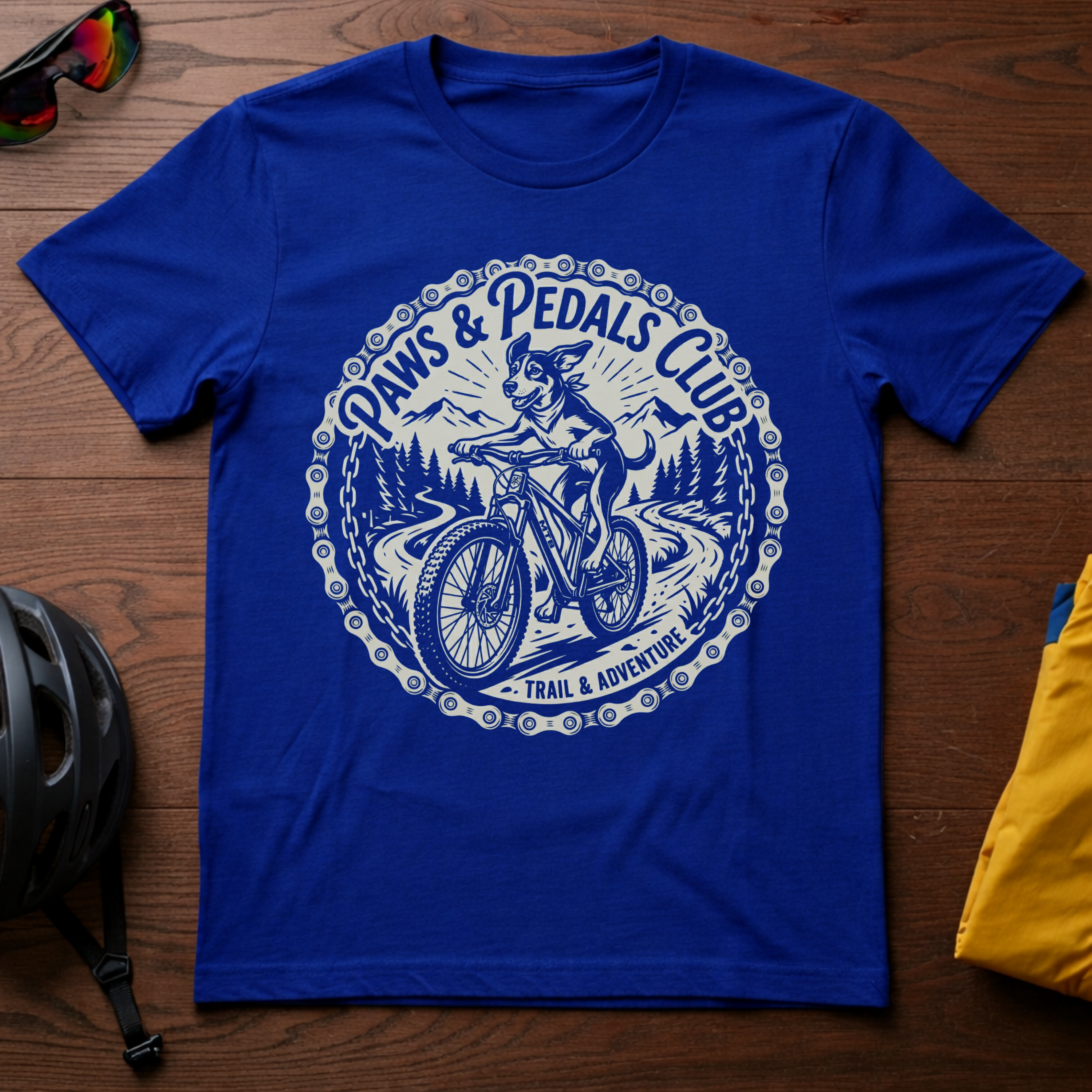 "Paws & Pedals Club" MTB Dog Tee - Chainline Collective