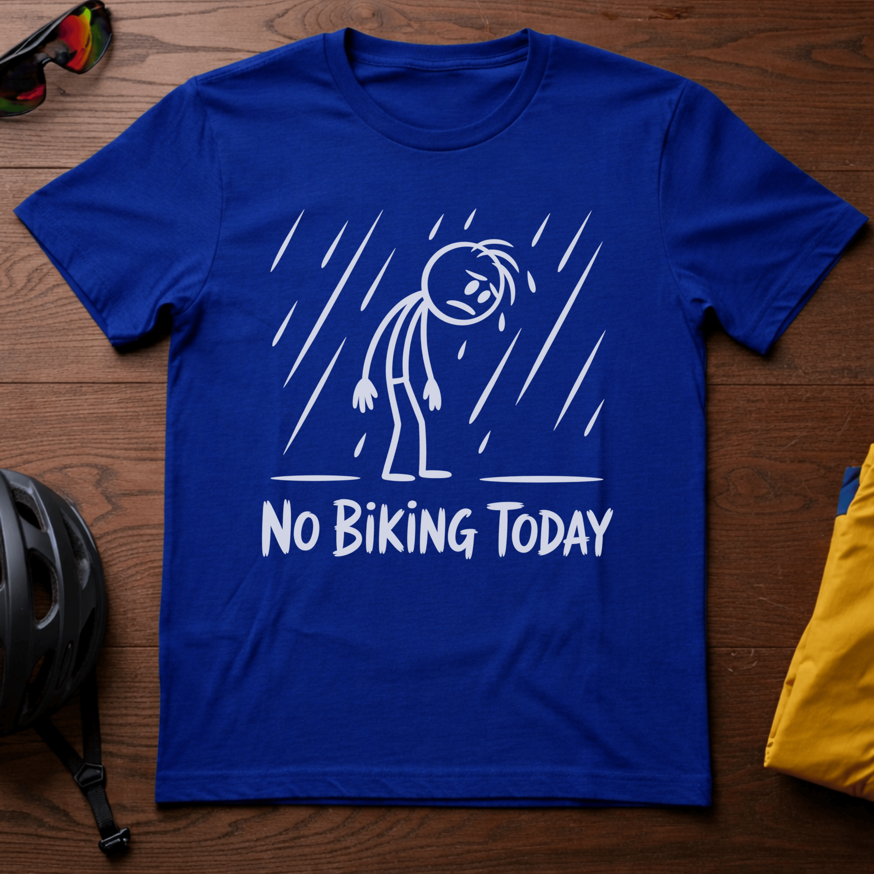 Rainy Day, "No Biking Today" Tee - Chainline Collective