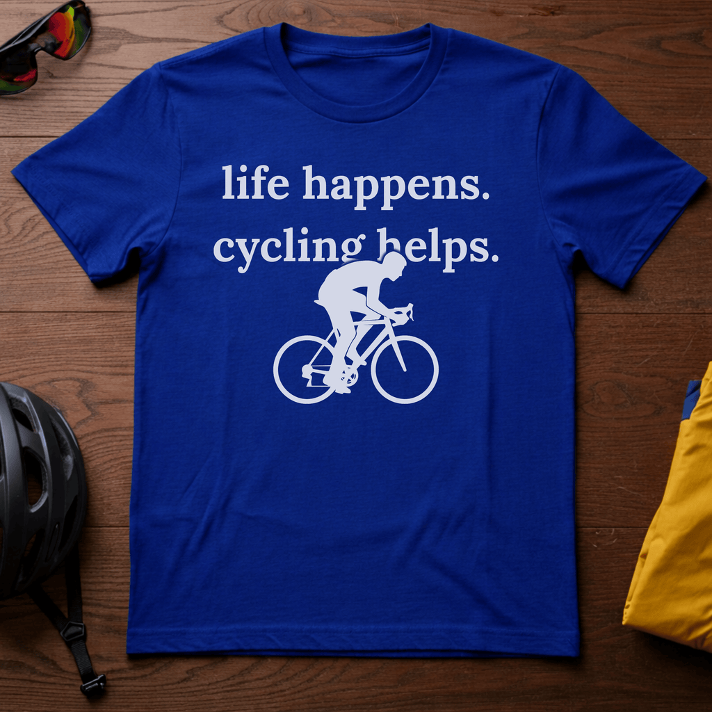 Life Happens. Cycling Helps Tee - Chainline Collective