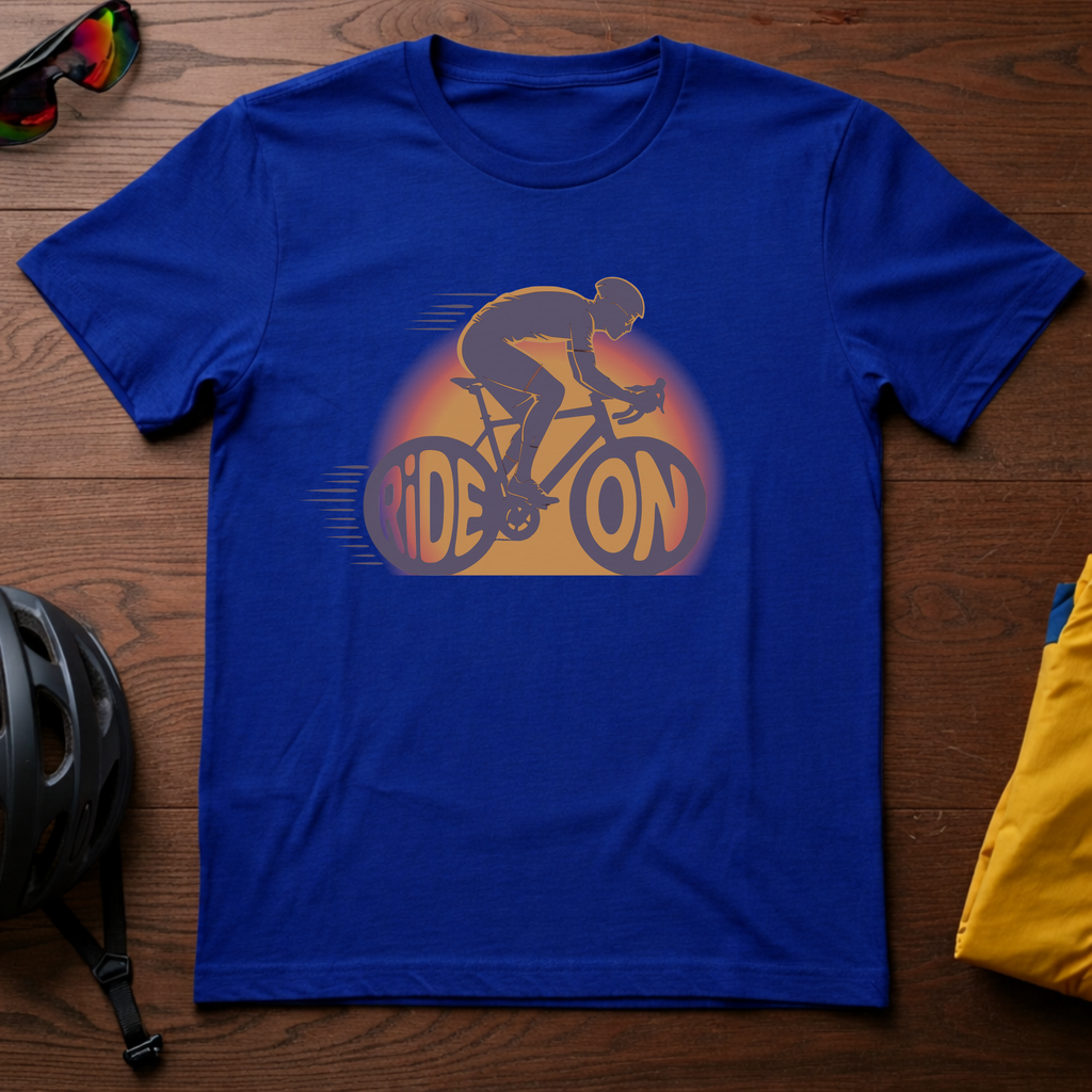 "Ride On" Cyclist Sunset Silhouette - Chainline Collective