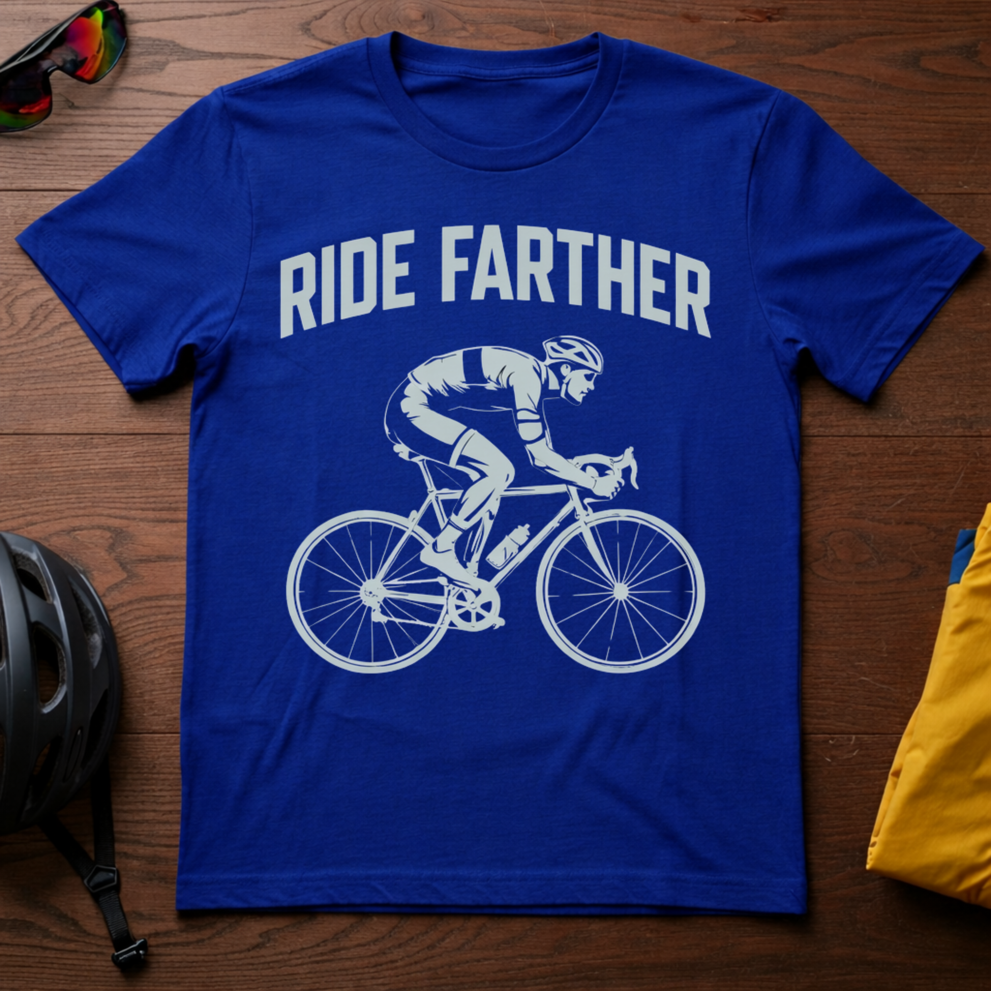 "Ride Farther" Road Cyclist Tee - Chainline Collective
