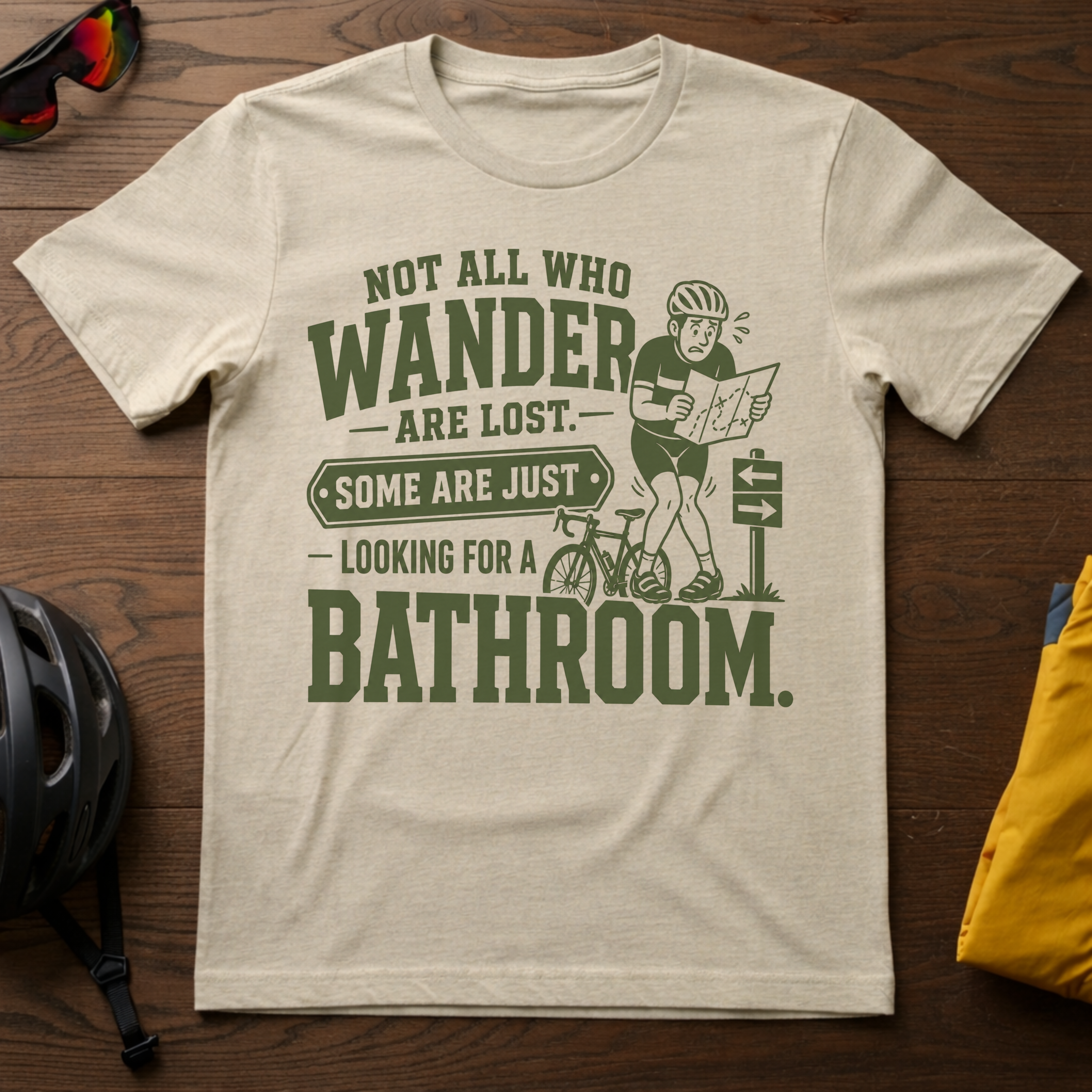 "Not All Who Wander Are Lost..." Desperate Cyclist Tee
