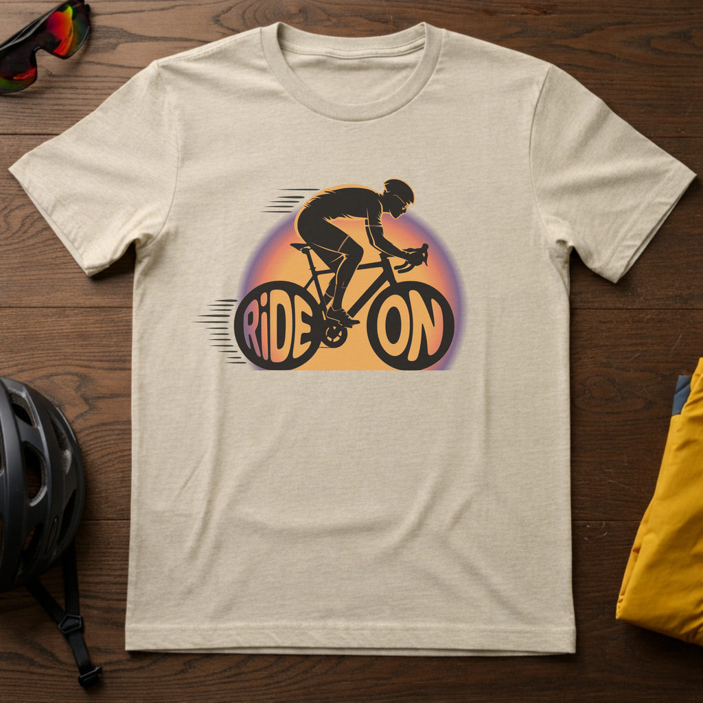 "Ride On" Cyclist Sunset Silhouette - Chainline Collective