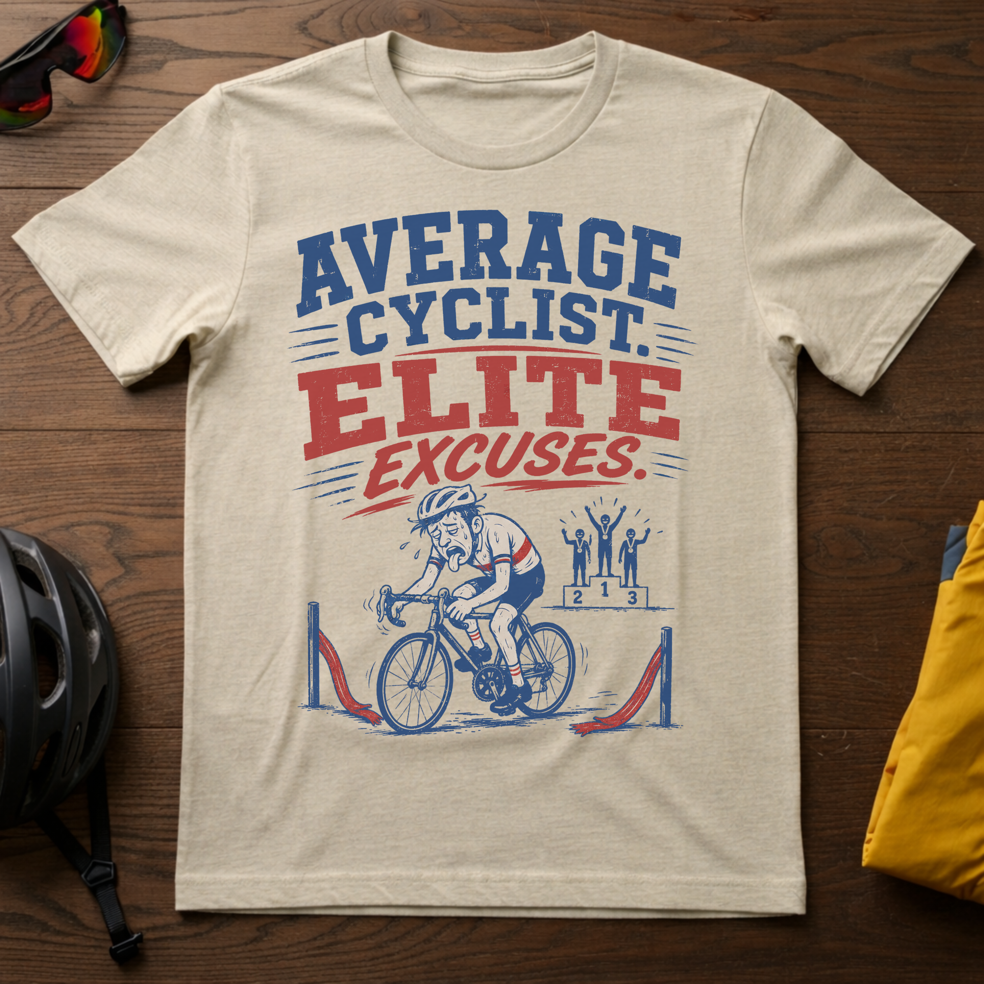 "Average Cyclist. Elite Excuses." Tee