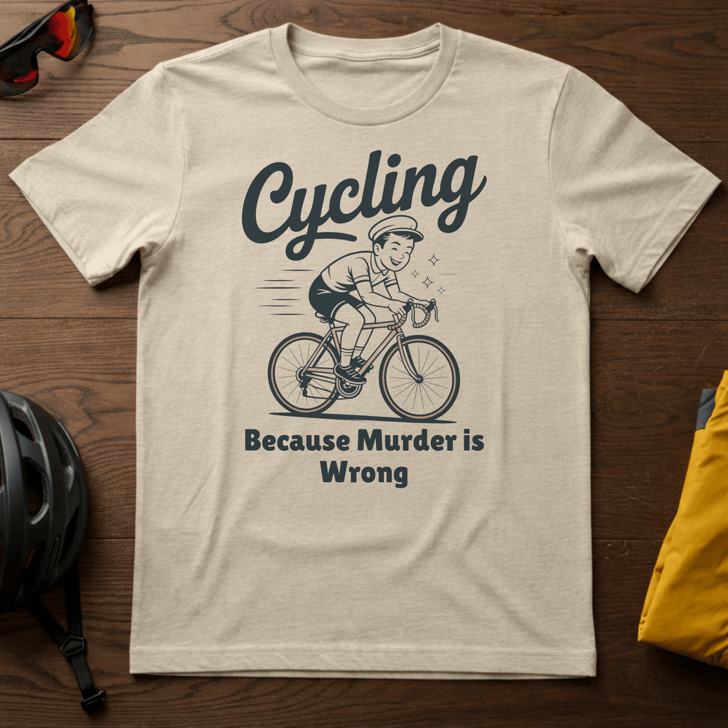 Cycling: Because Murder is Wrong Tee - Chainline Collective