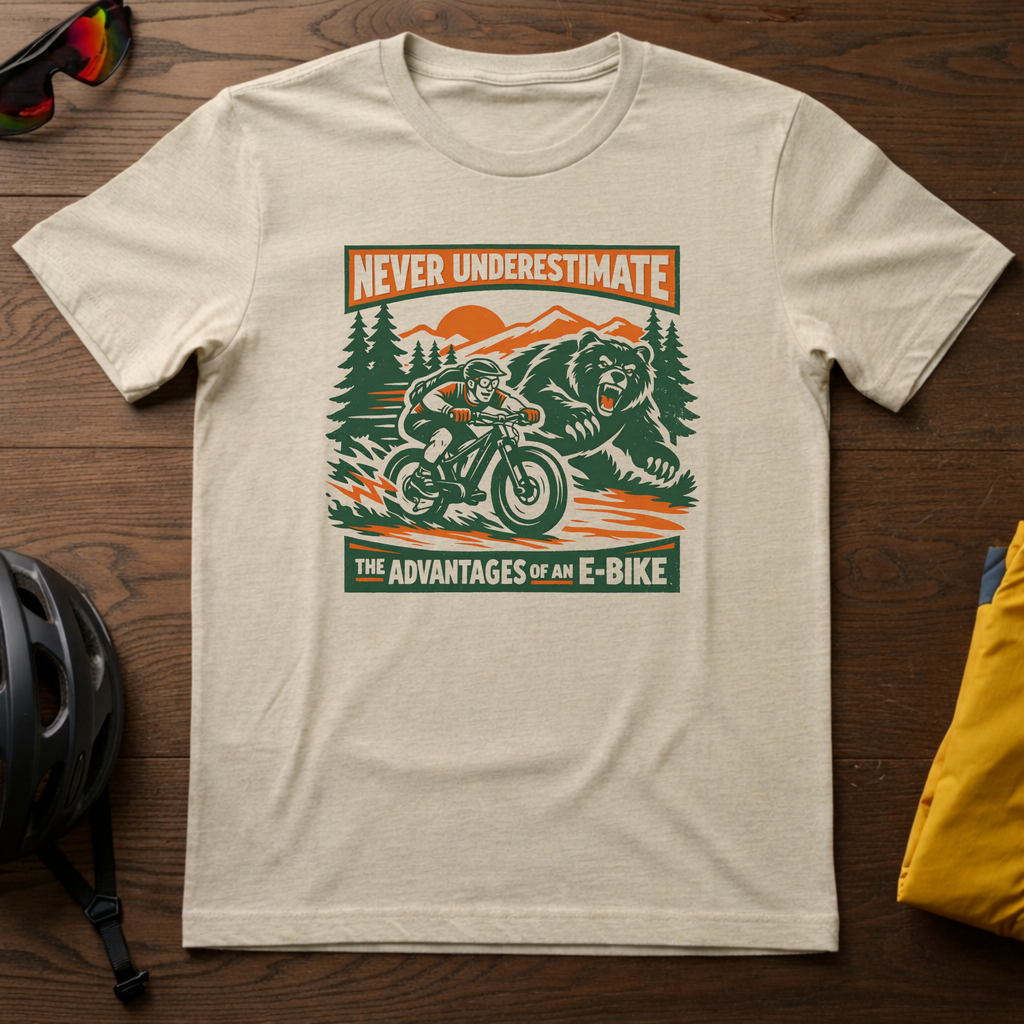 "Never Underestimate the Advantages of an E-Bike" Tee - Chainline Collective