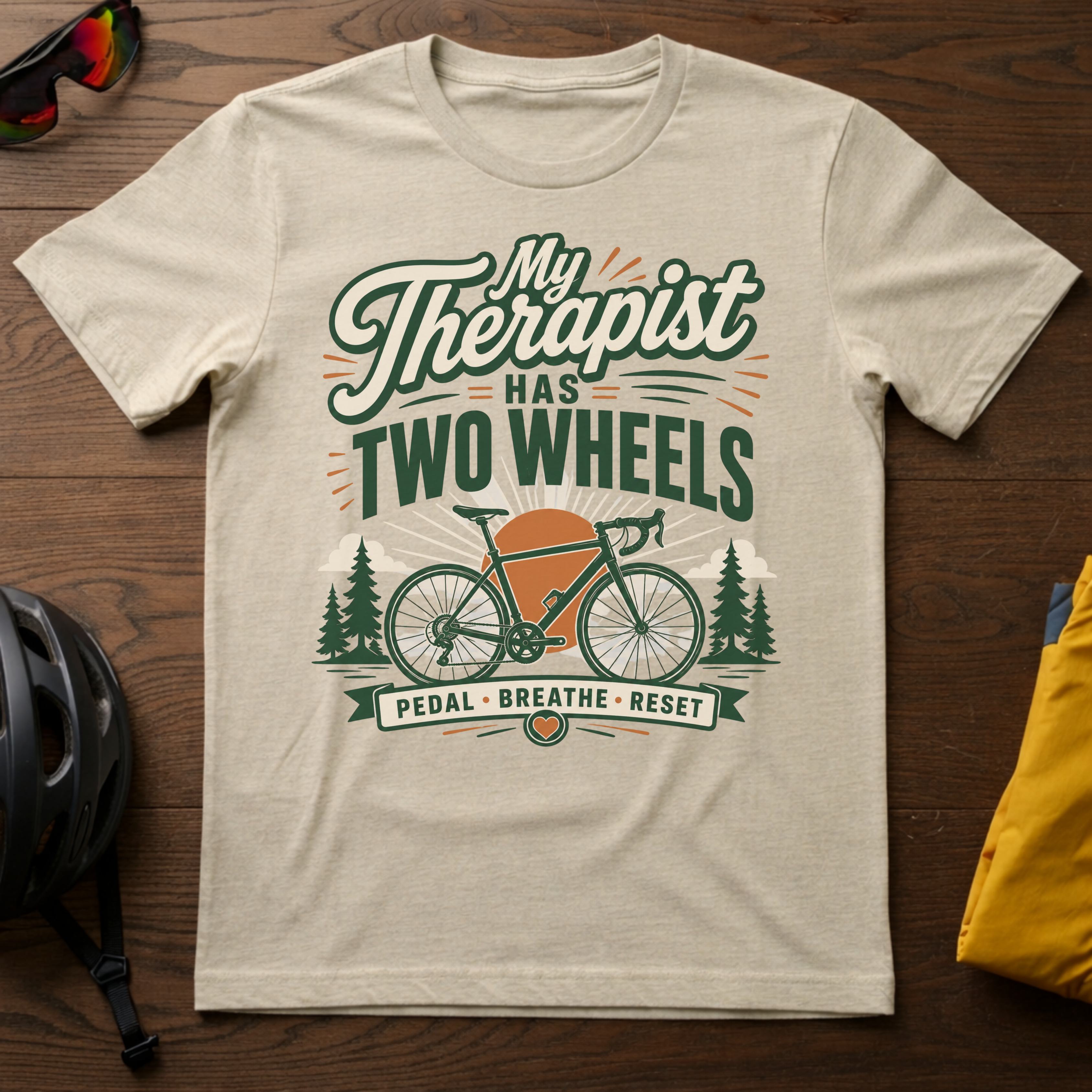 "My Therapist Has Two Wheels" Cyclist Tee - Chainline Collective