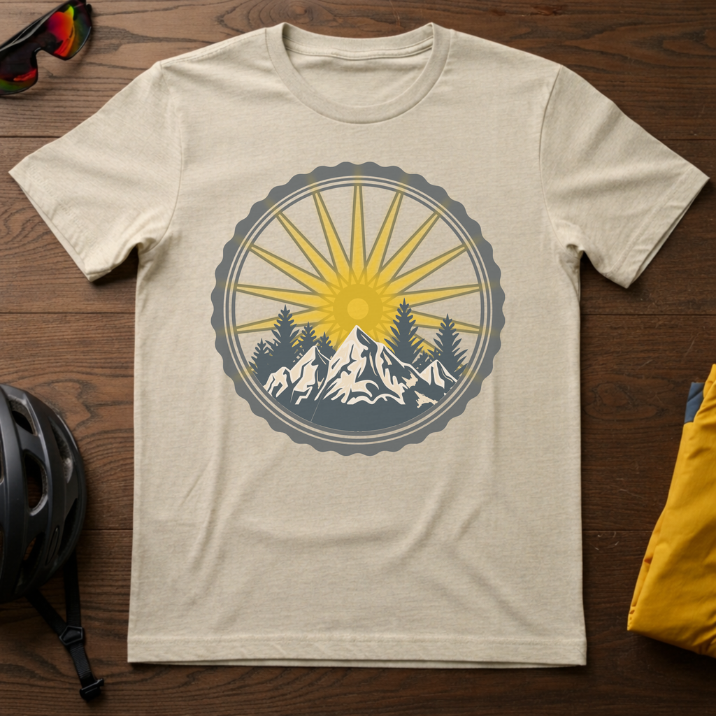 Bike Wheel Mountain Sunrise - Chainline Collective