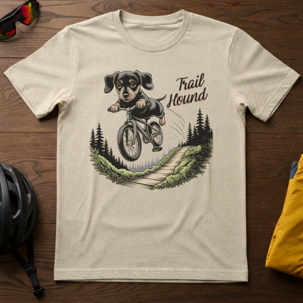 "Trail Hound" Dachshund Cyclist - Chainline Collective